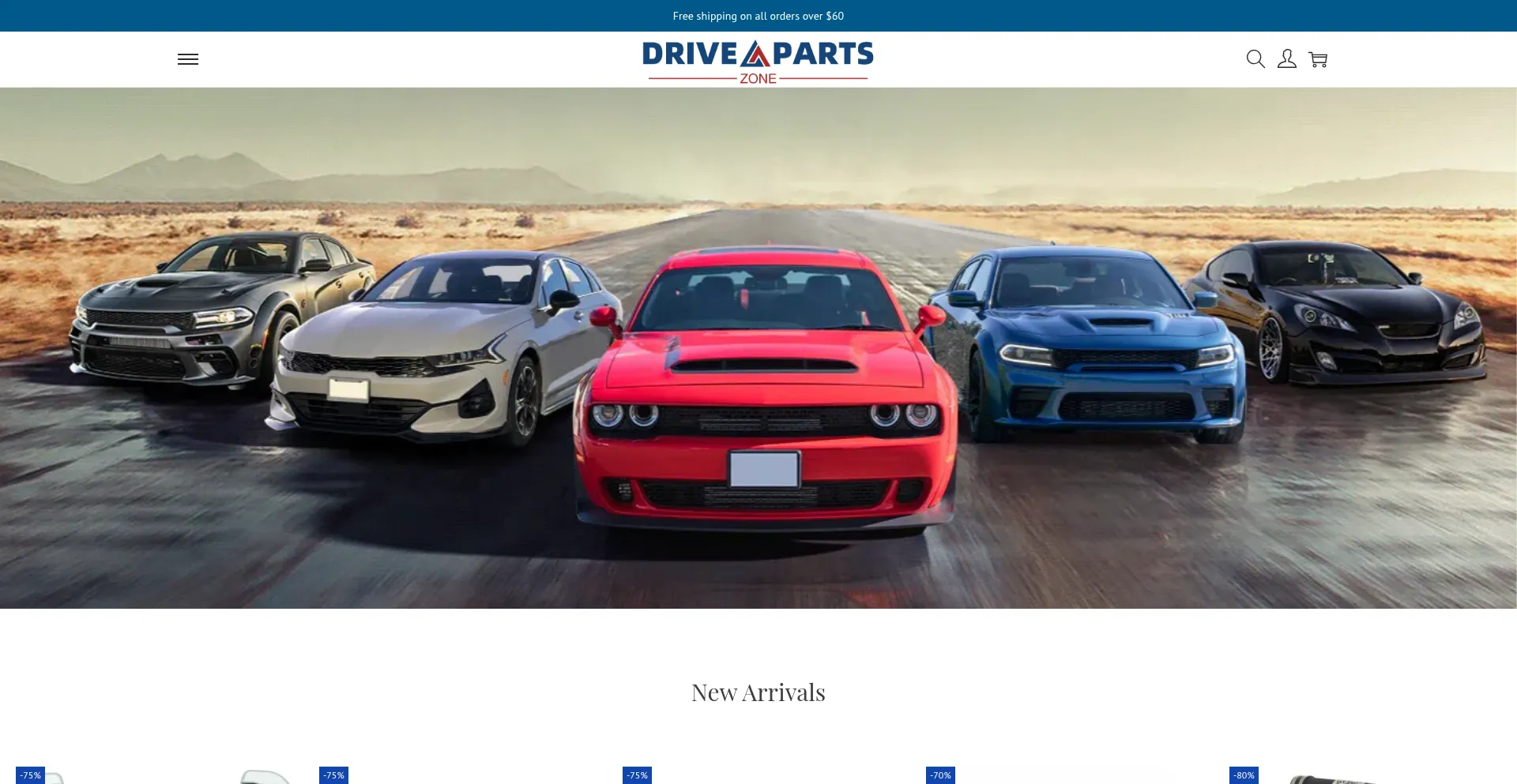Website screenshot of Drivepartszone.com