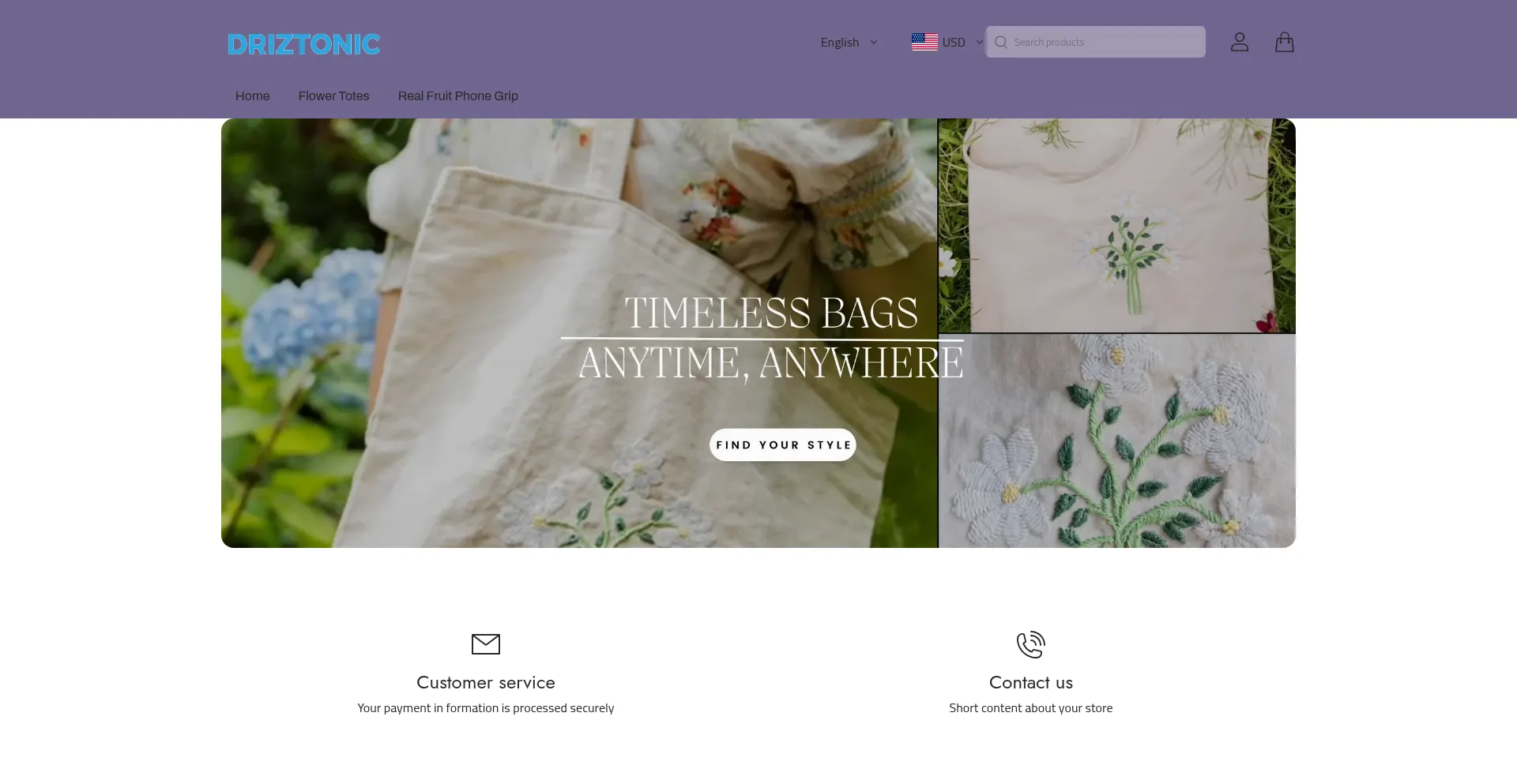 Website screenshot of Driztonic.com