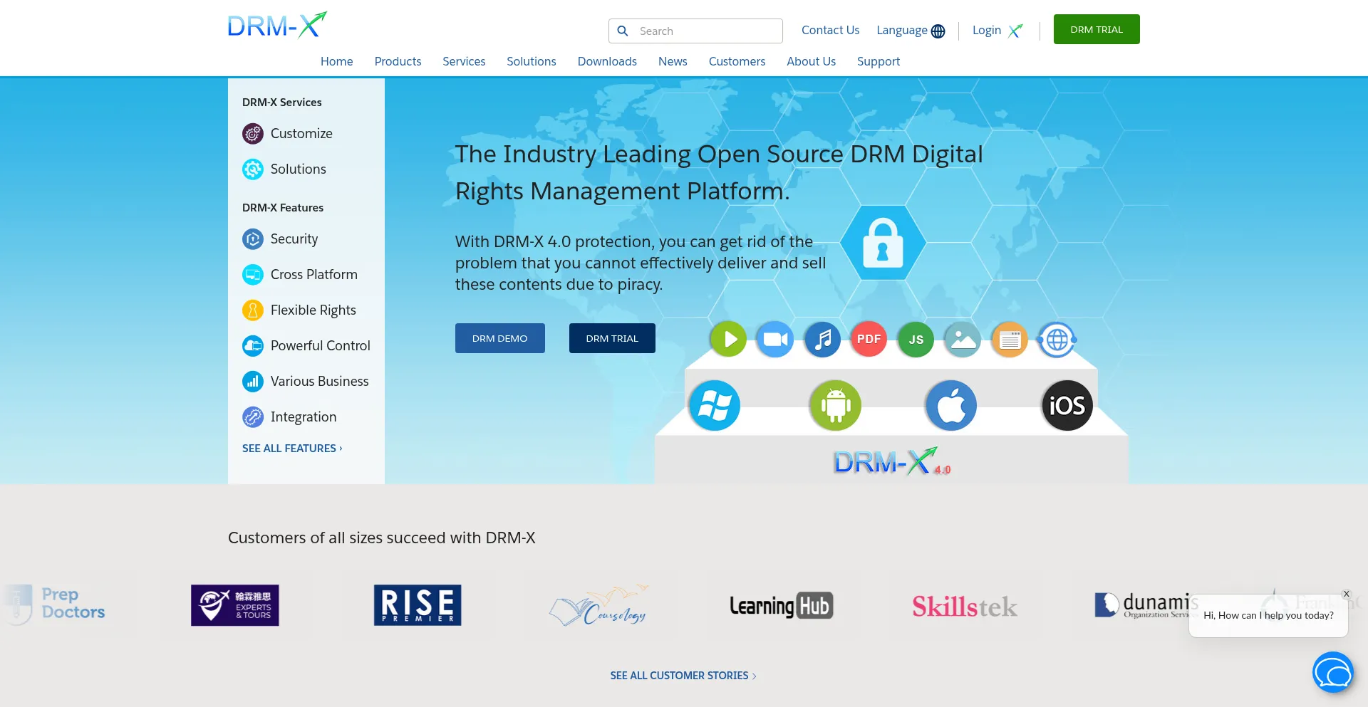 Website screenshot of Drm-x.com