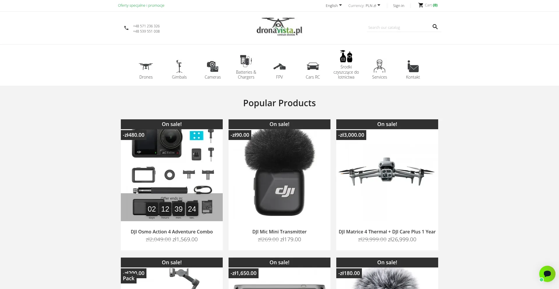 Website screenshot of Dronavista.pl