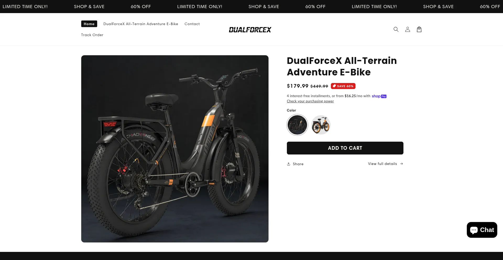 Website screenshot of Dualforcex.store