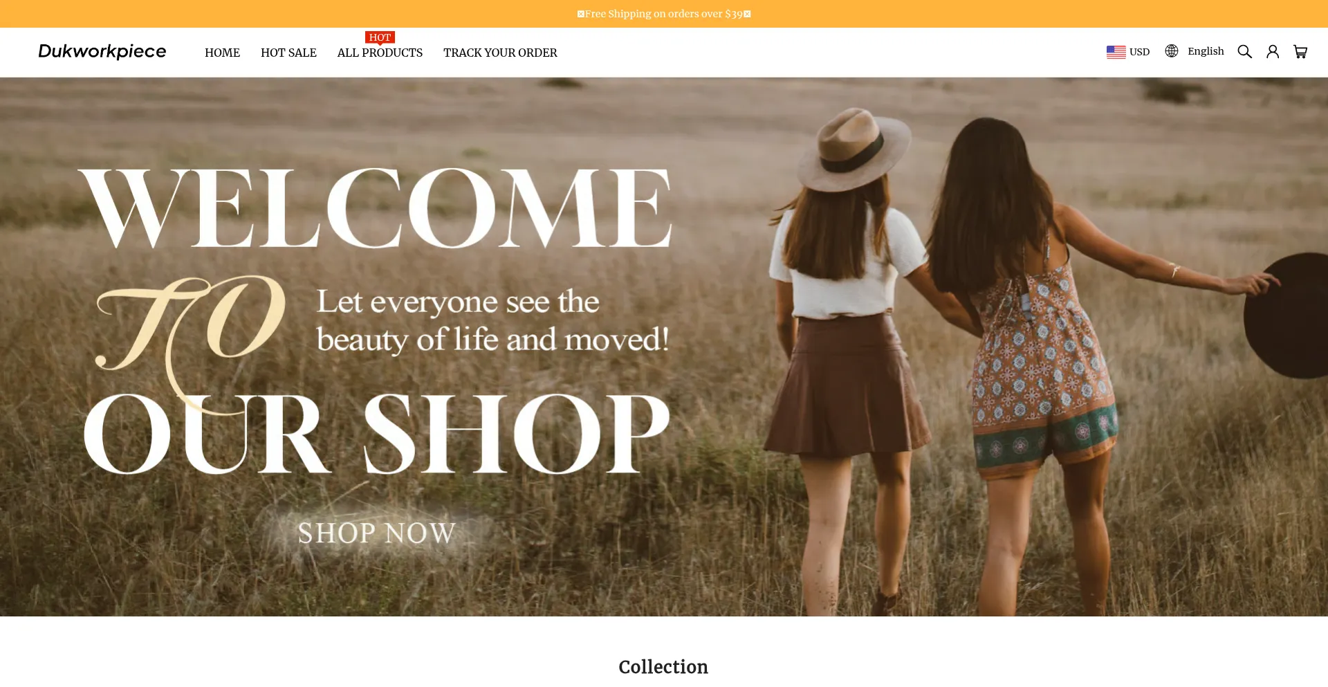 Website screenshot of Dukworkpiece.com