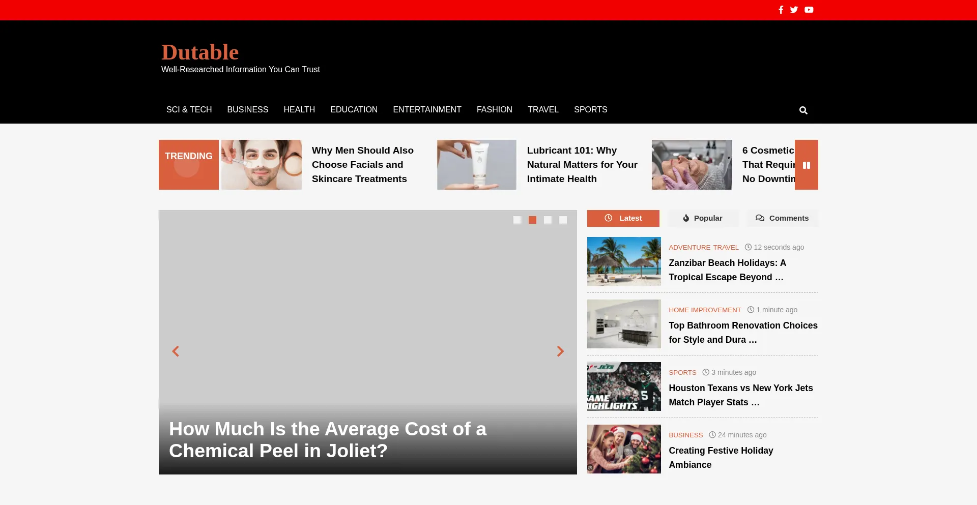 Dutable.com Screenshot