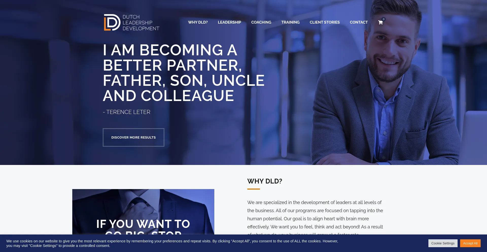 Website screenshot of Dutchleadershipdevelopment.nl