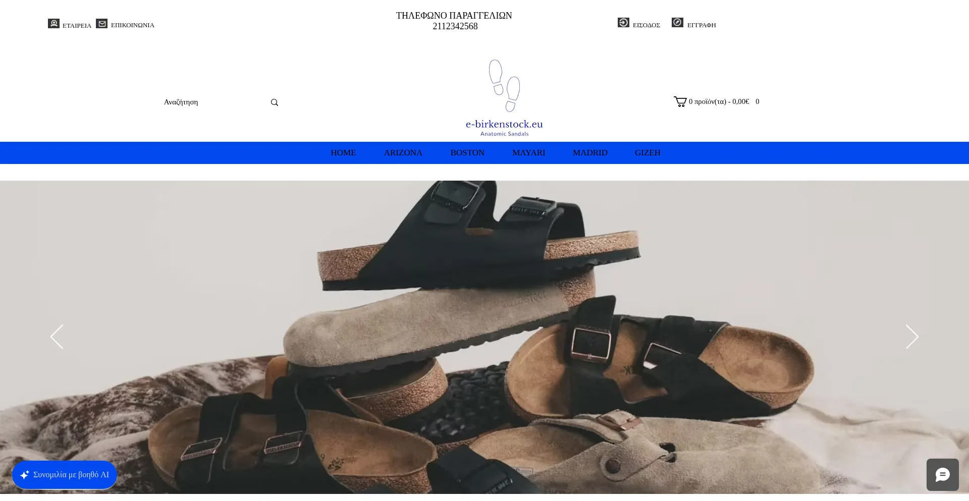 Website screenshot of E-birkenstock.eu