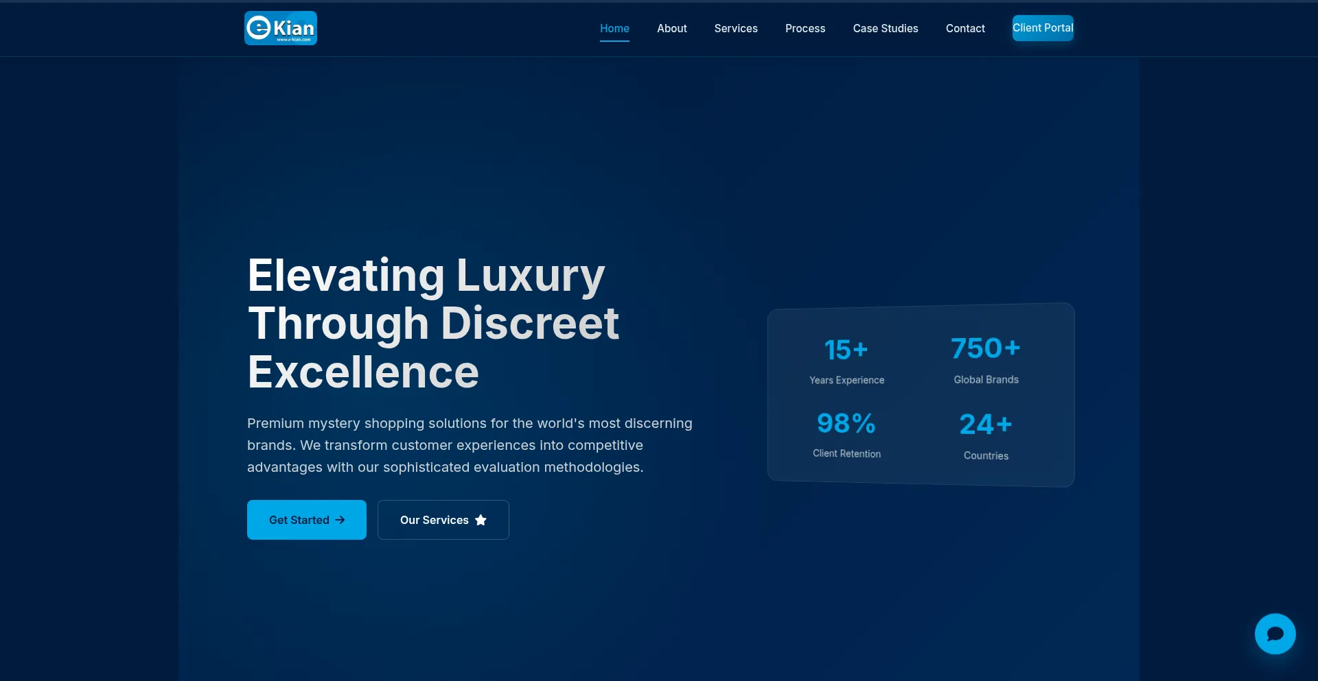 Website screenshot of E-kian.com