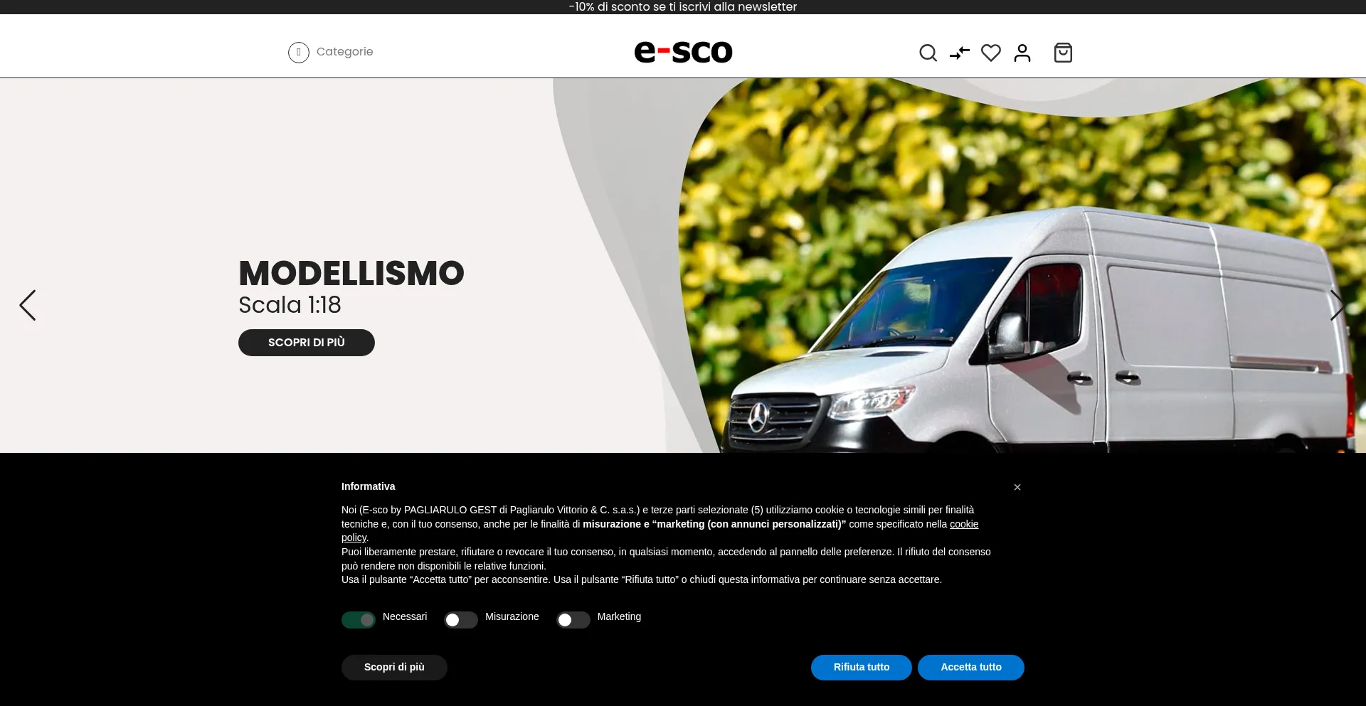 Website screenshot of E-sco.com