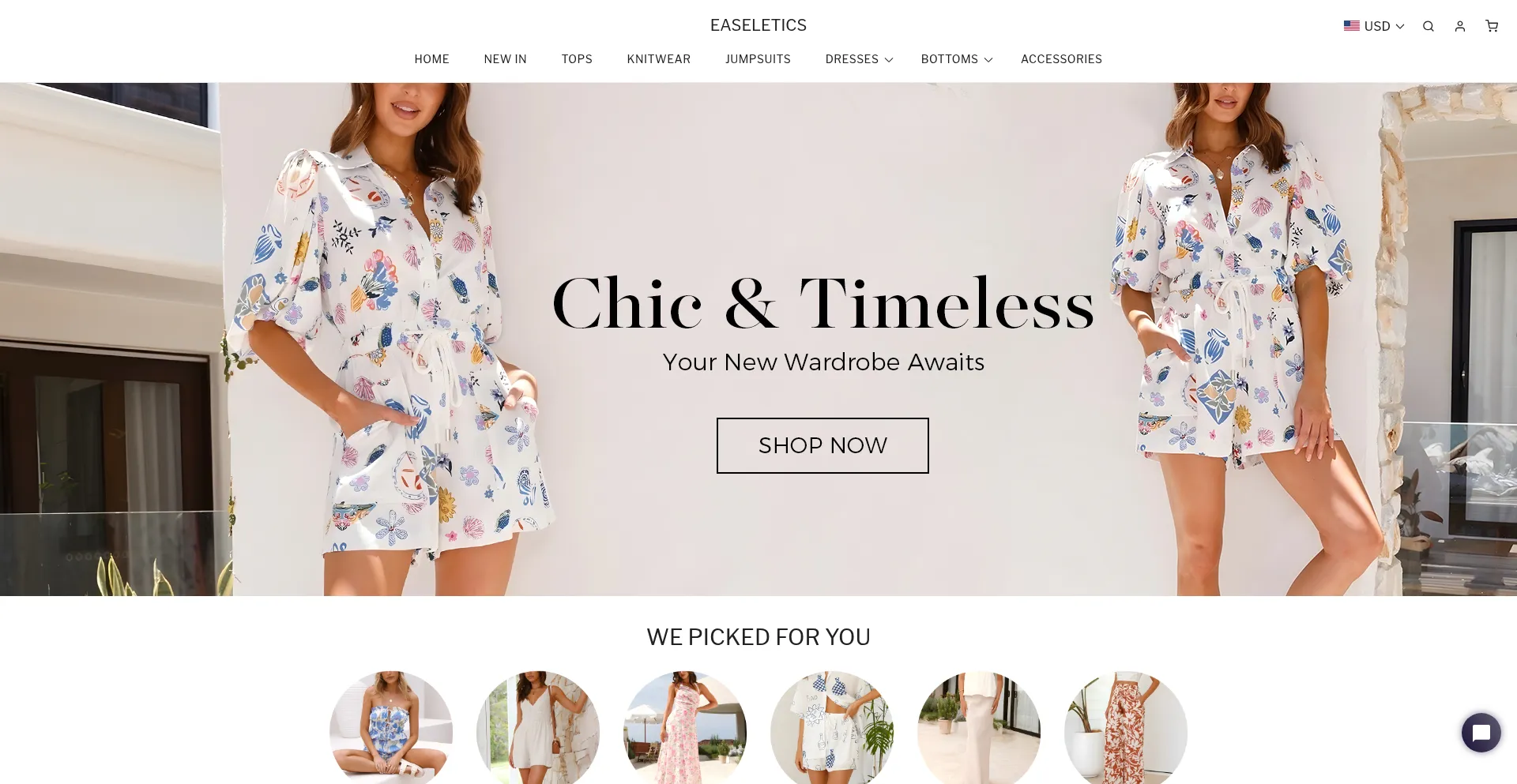 Website screenshot of Easeletics.com