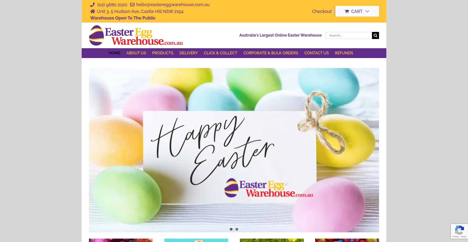 Eastereggwarehouse.com.au Screenshot