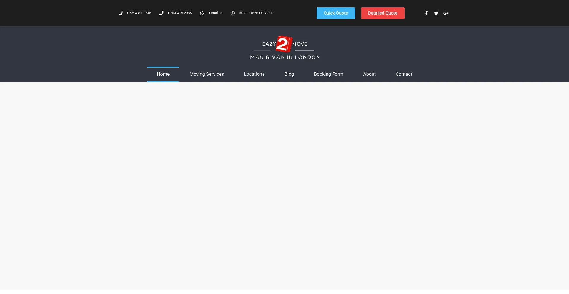 Website screenshot of Eazy2move.com