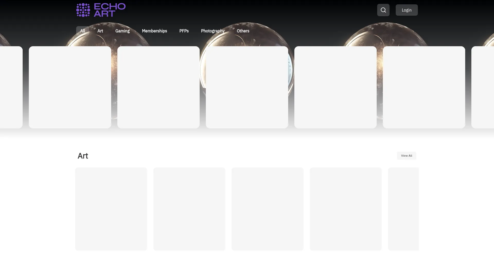 Website screenshot of Echoarts.org