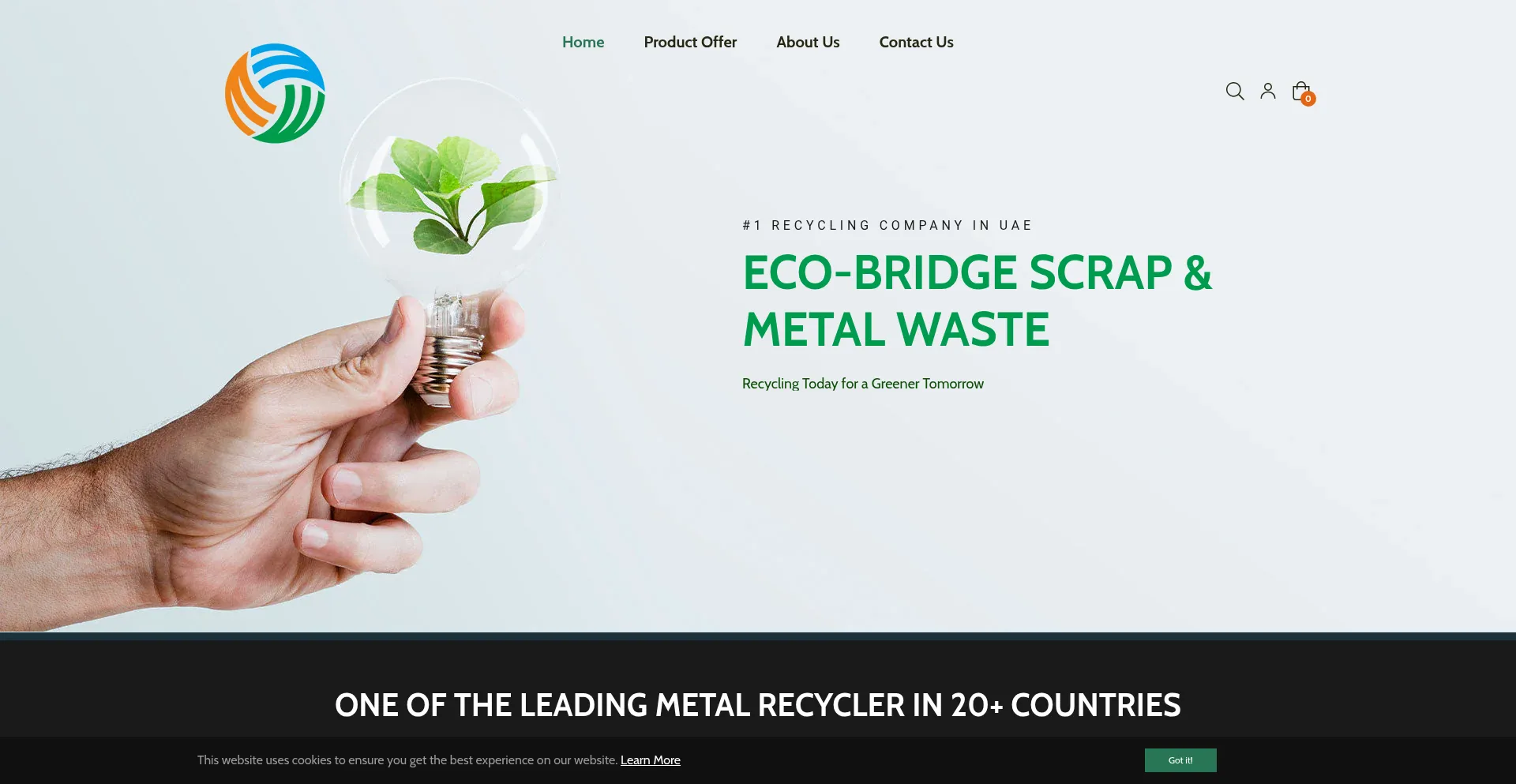 Website screenshot of Ecobge.com