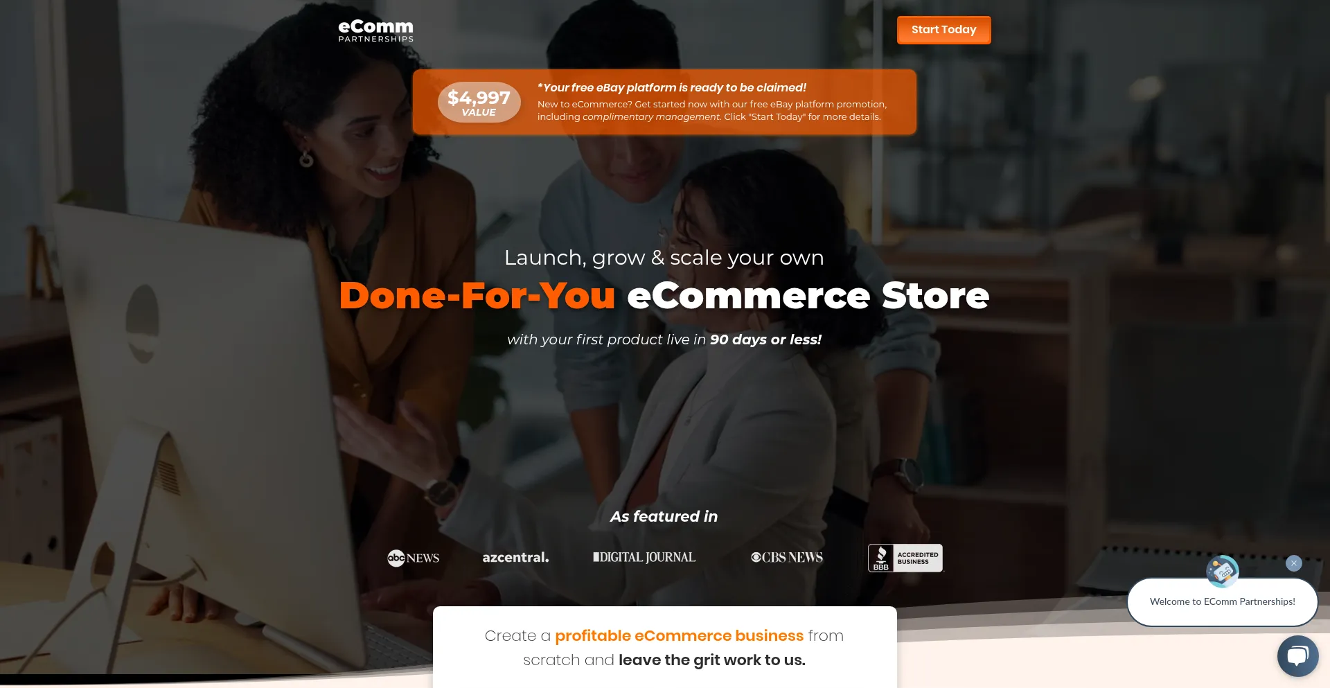 Website screenshot of Ecommpartnerships.com
