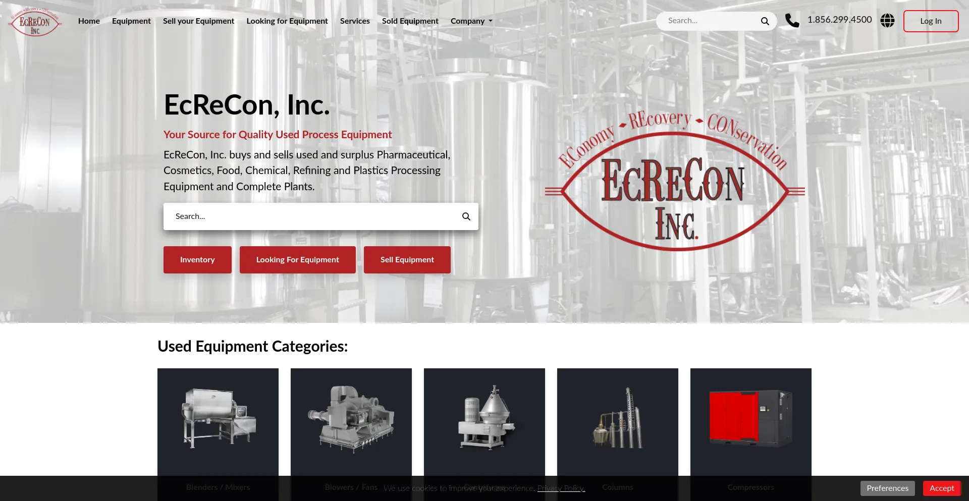 Website screenshot of Ecrecon.com