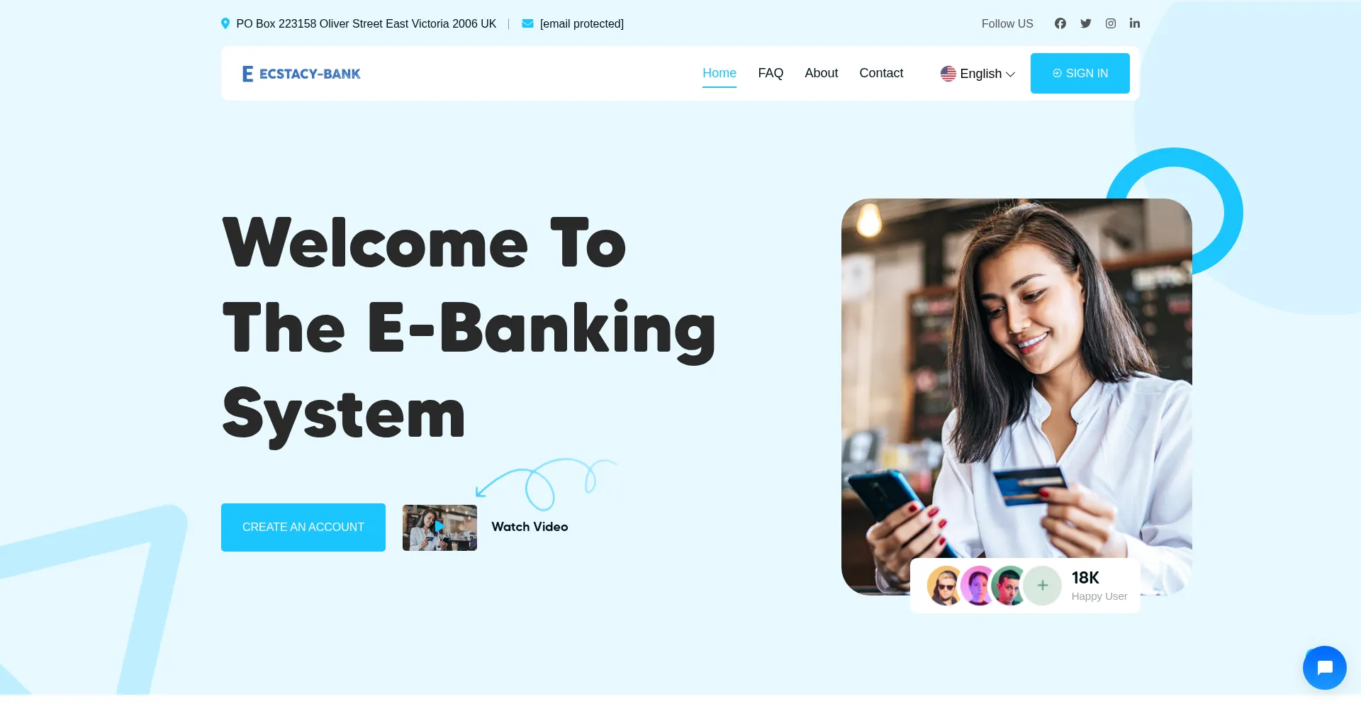 Website screenshot of Ecstacybank.com