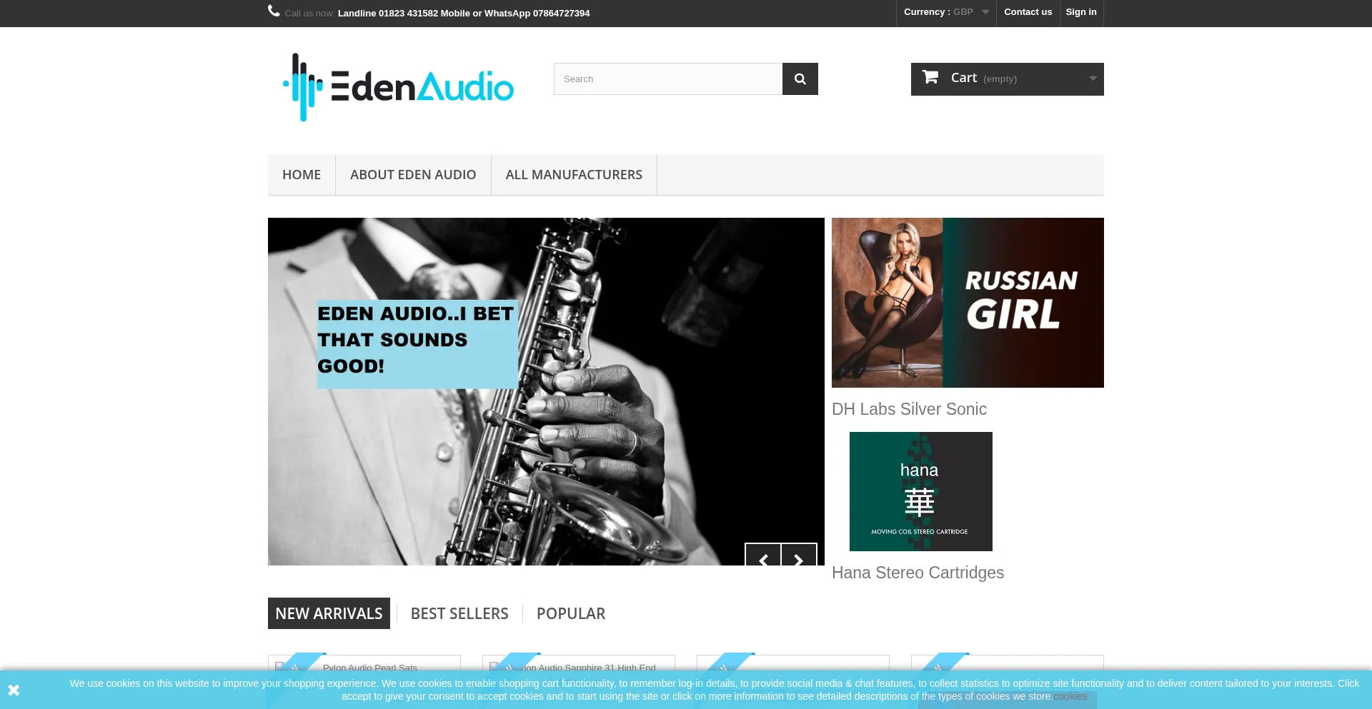 Website screenshot of Eden-audio.com