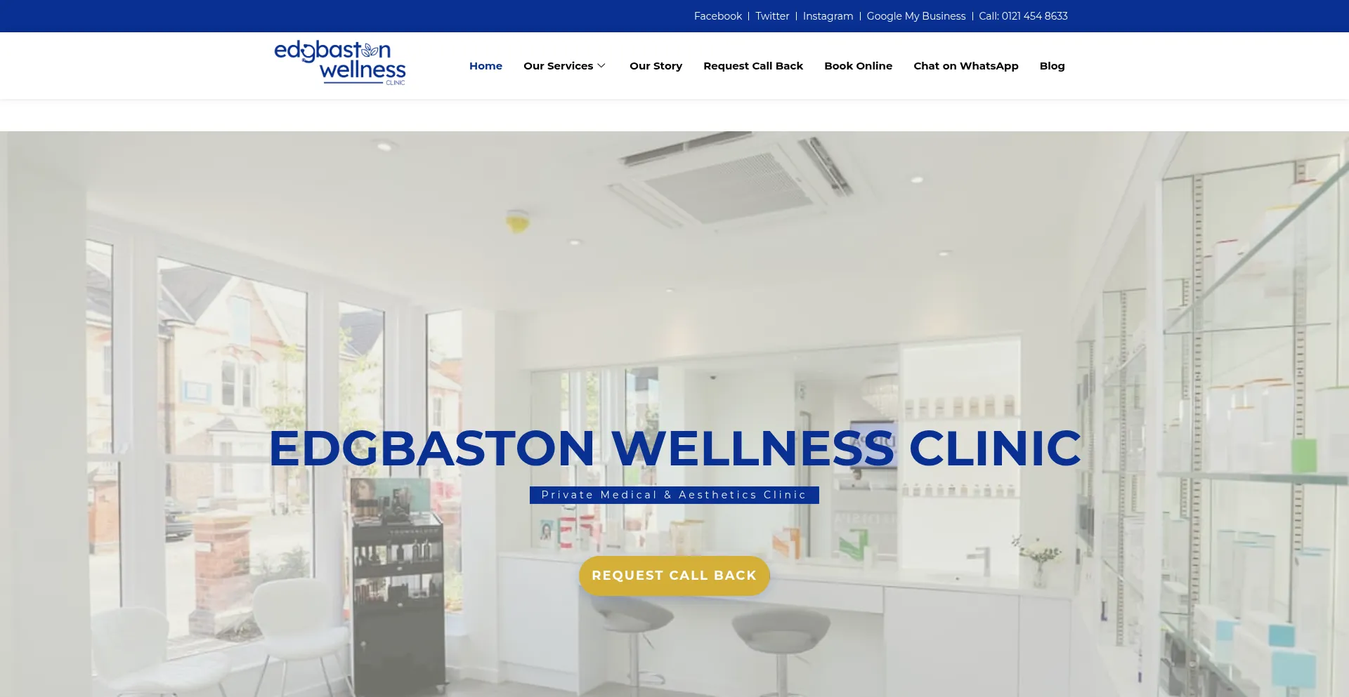 Website screenshot of Edgbastonwellness.co.uk