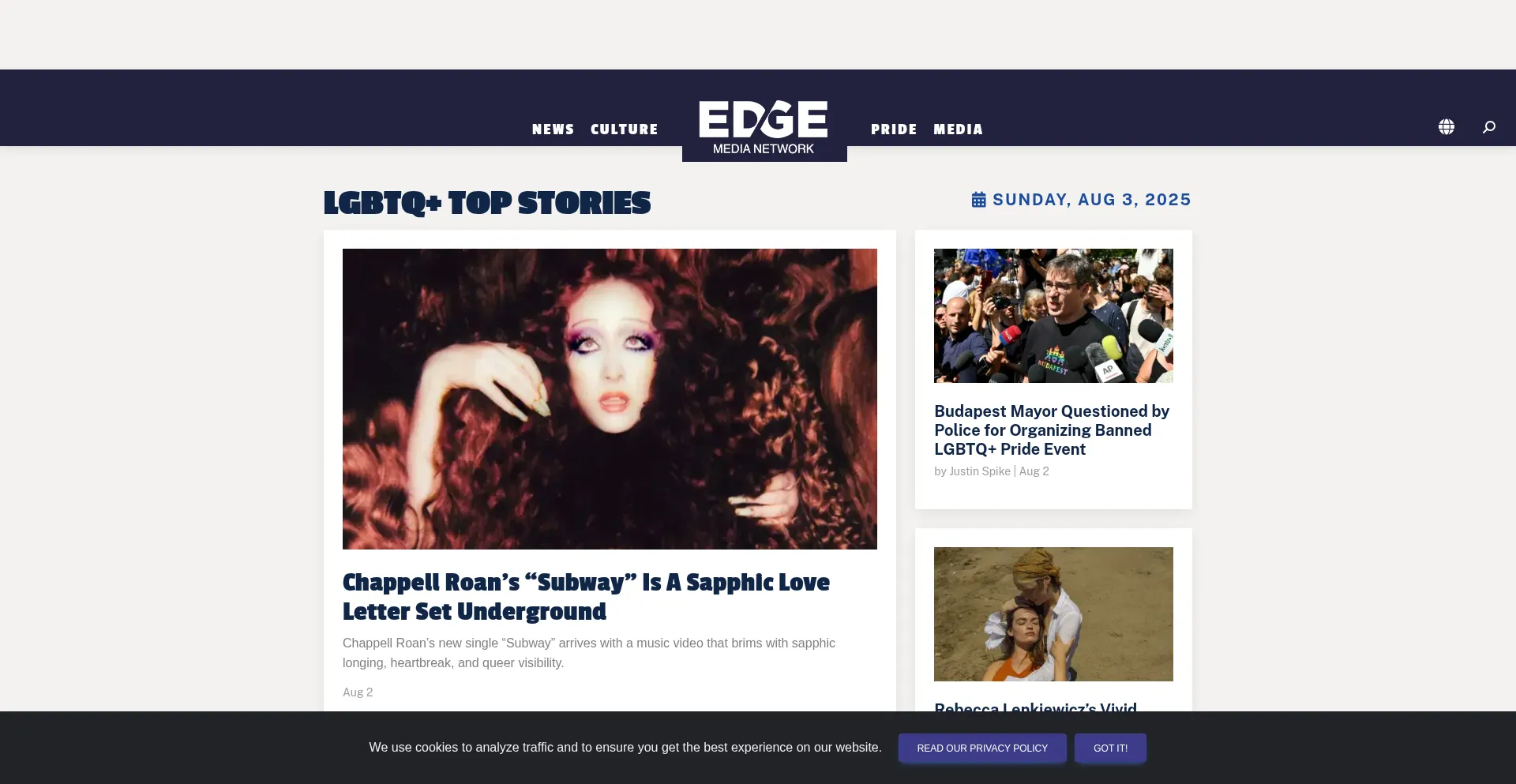 Website screenshot of Edgemedianetwork.com