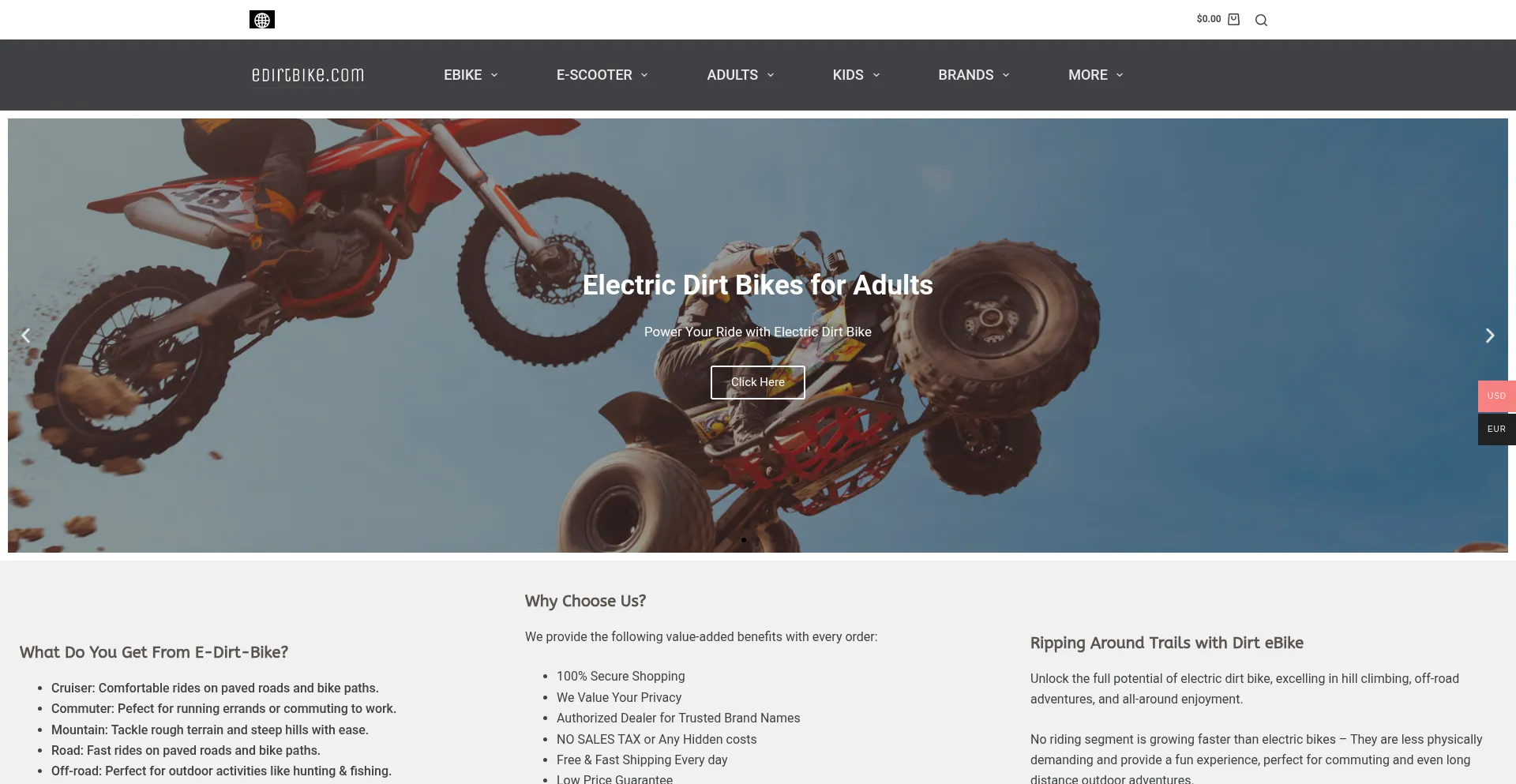 Edirtbike.com Screenshot