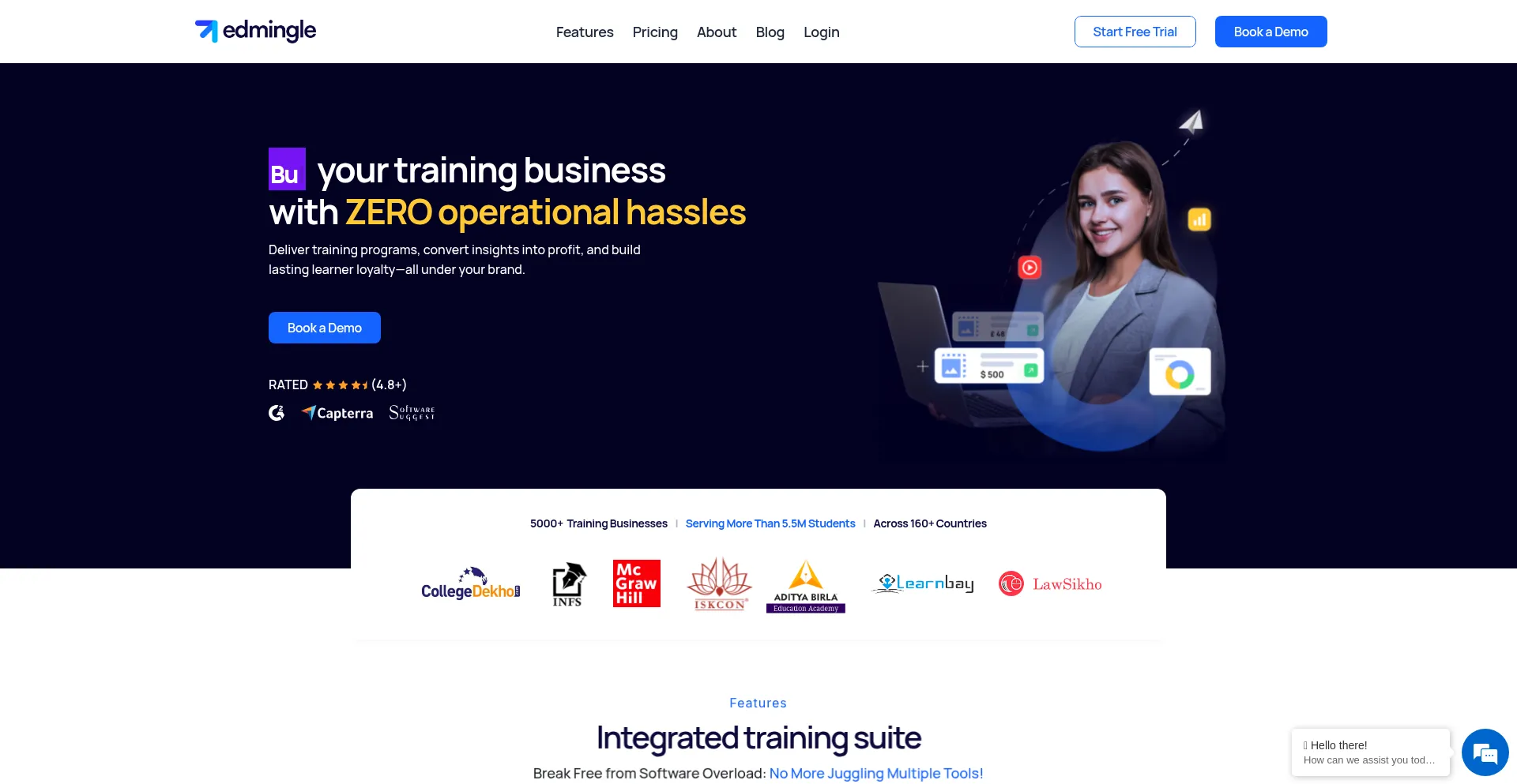 Website screenshot of Edmingle.com