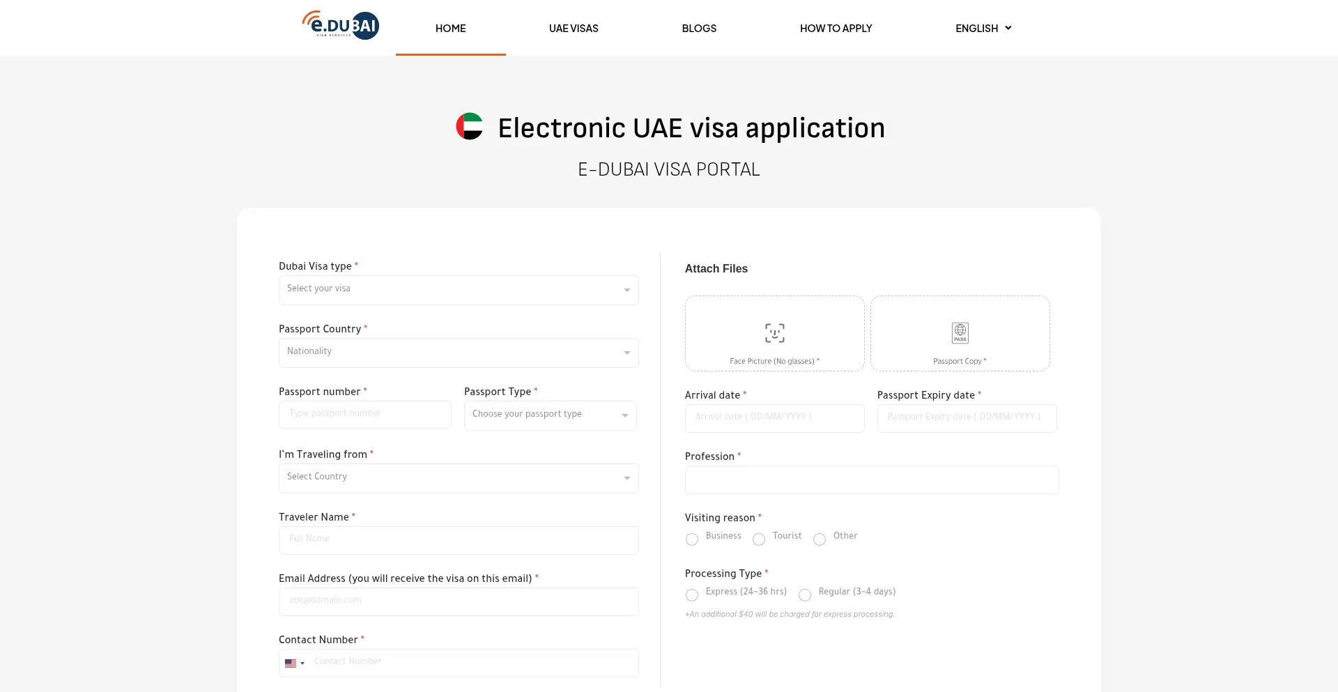 Website screenshot of Edubaivisa.ae