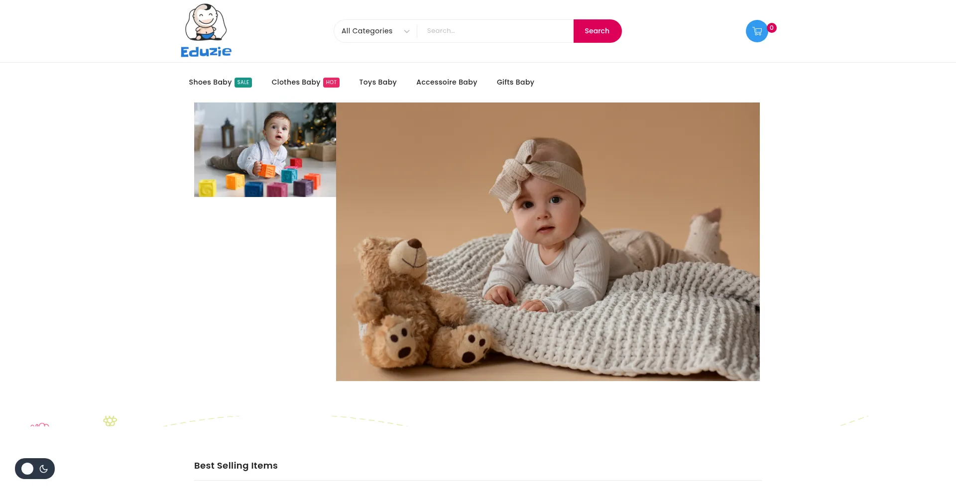 Website screenshot of Eduzie.com
