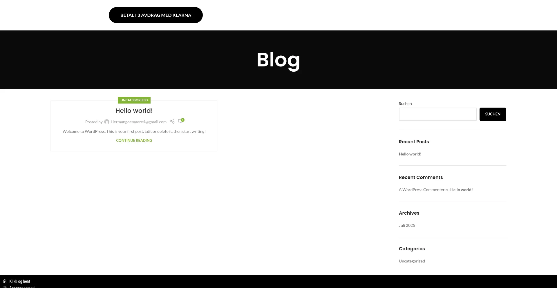 Website screenshot of Eflofmarked.com
