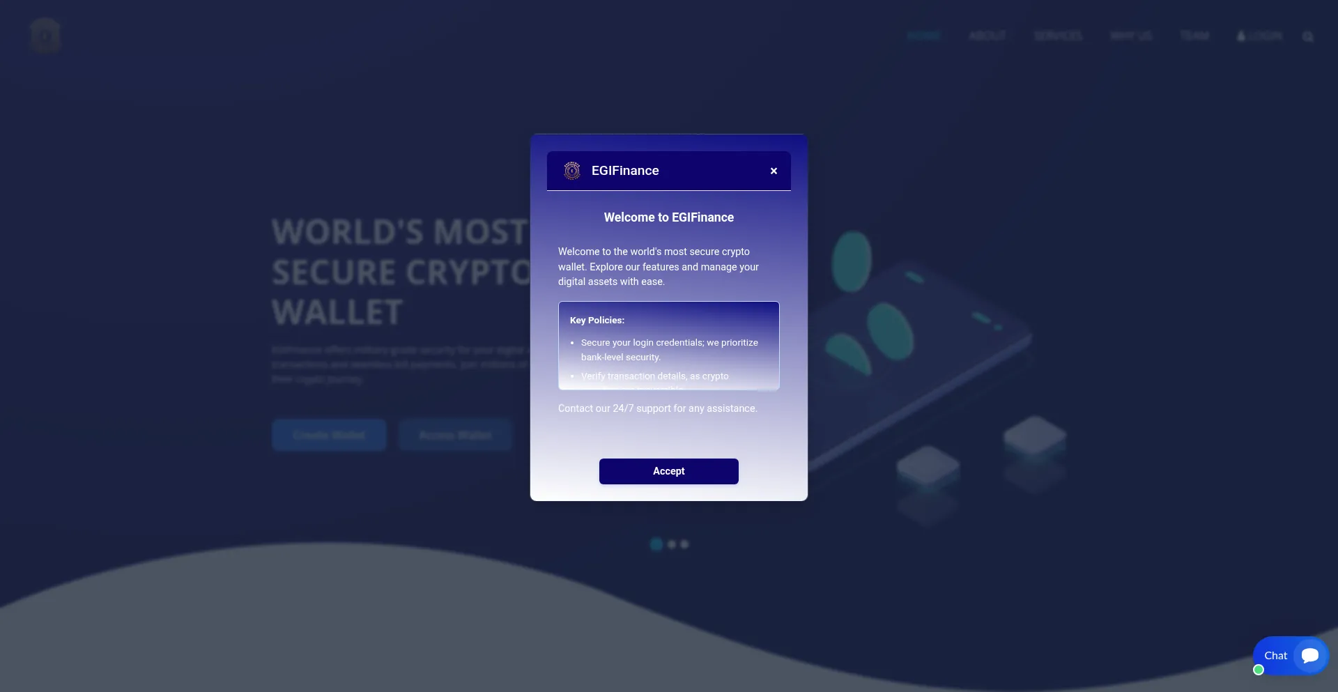 Website screenshot of Egifinance.com