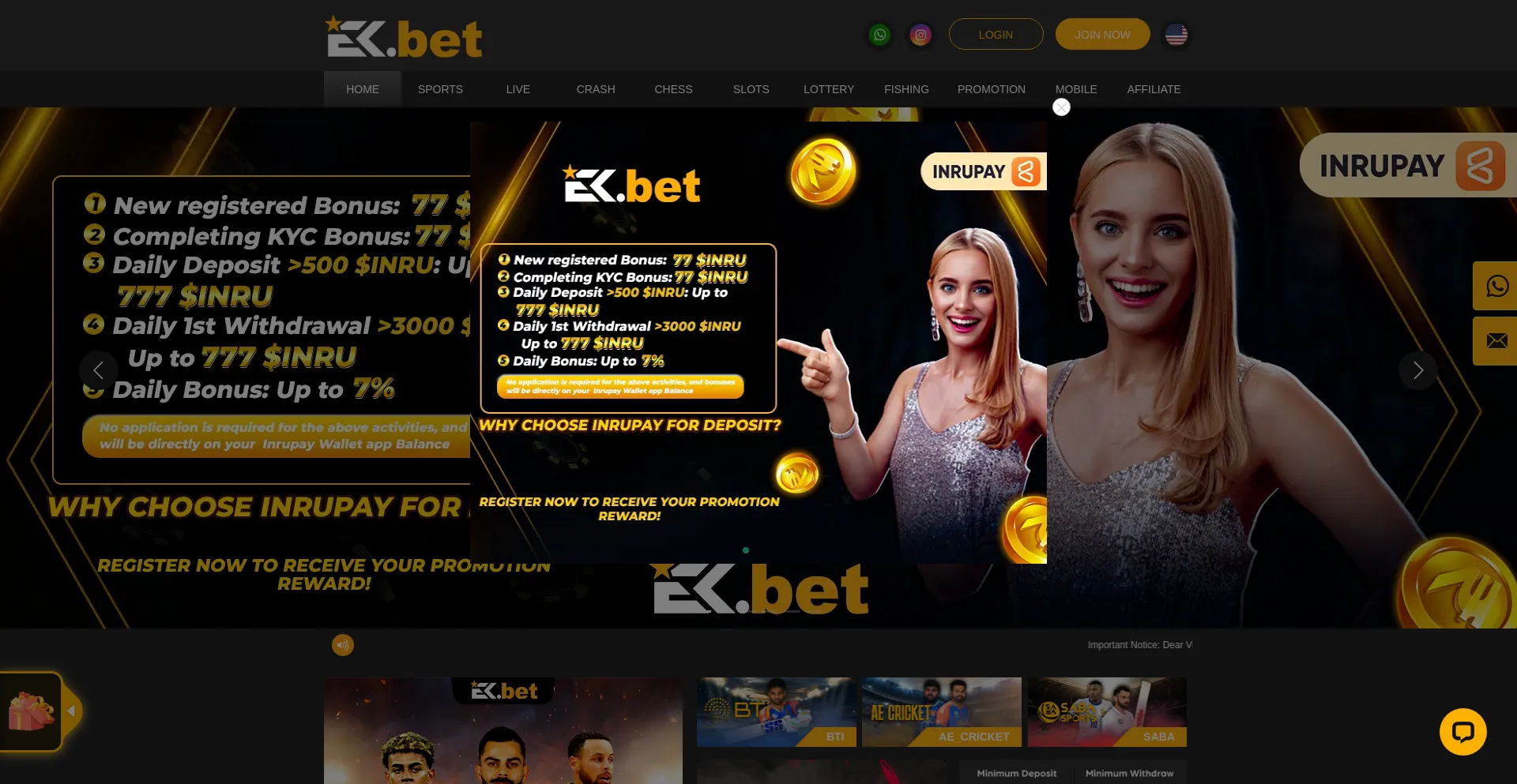 Website screenshot of Ekbetee60.com