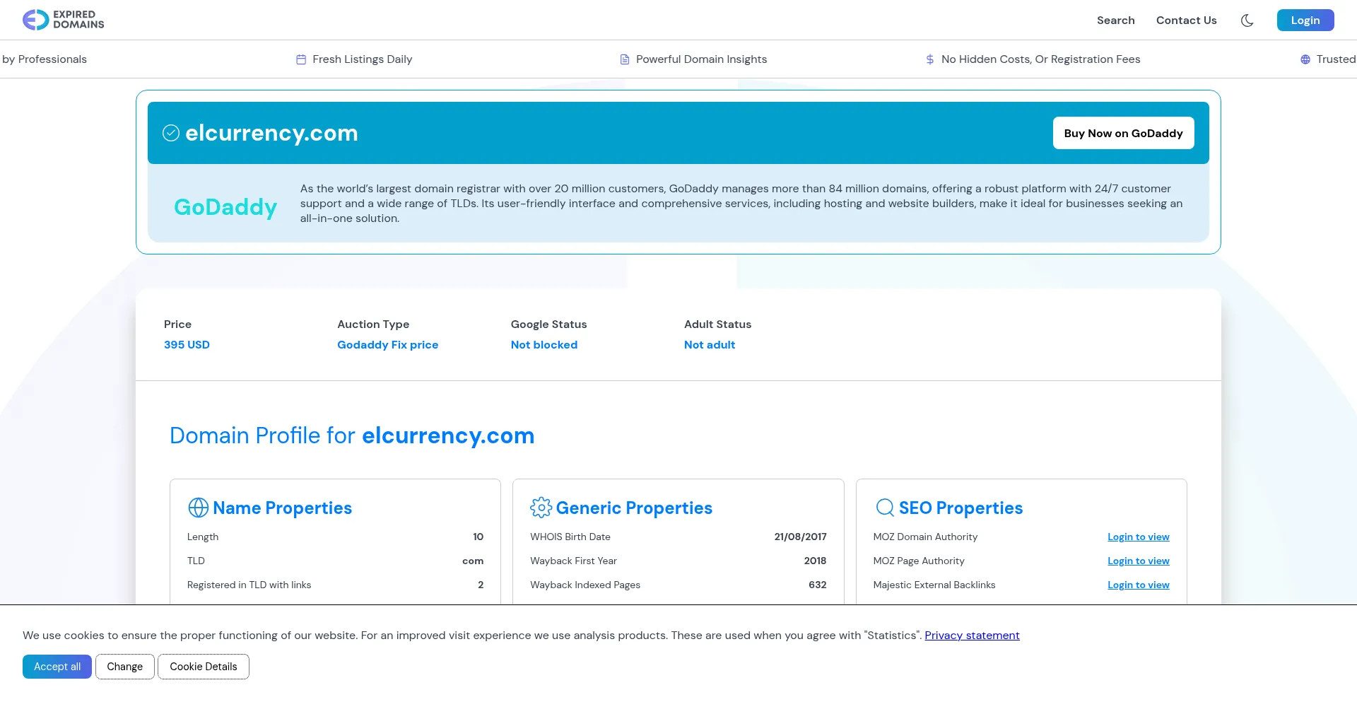 Website screenshot of Elcurrency.com