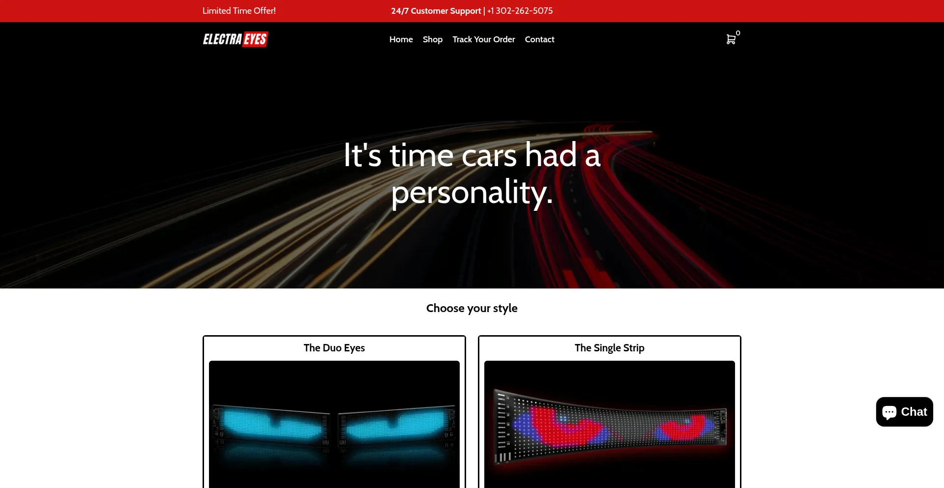 Website screenshot of Electraeyes.com