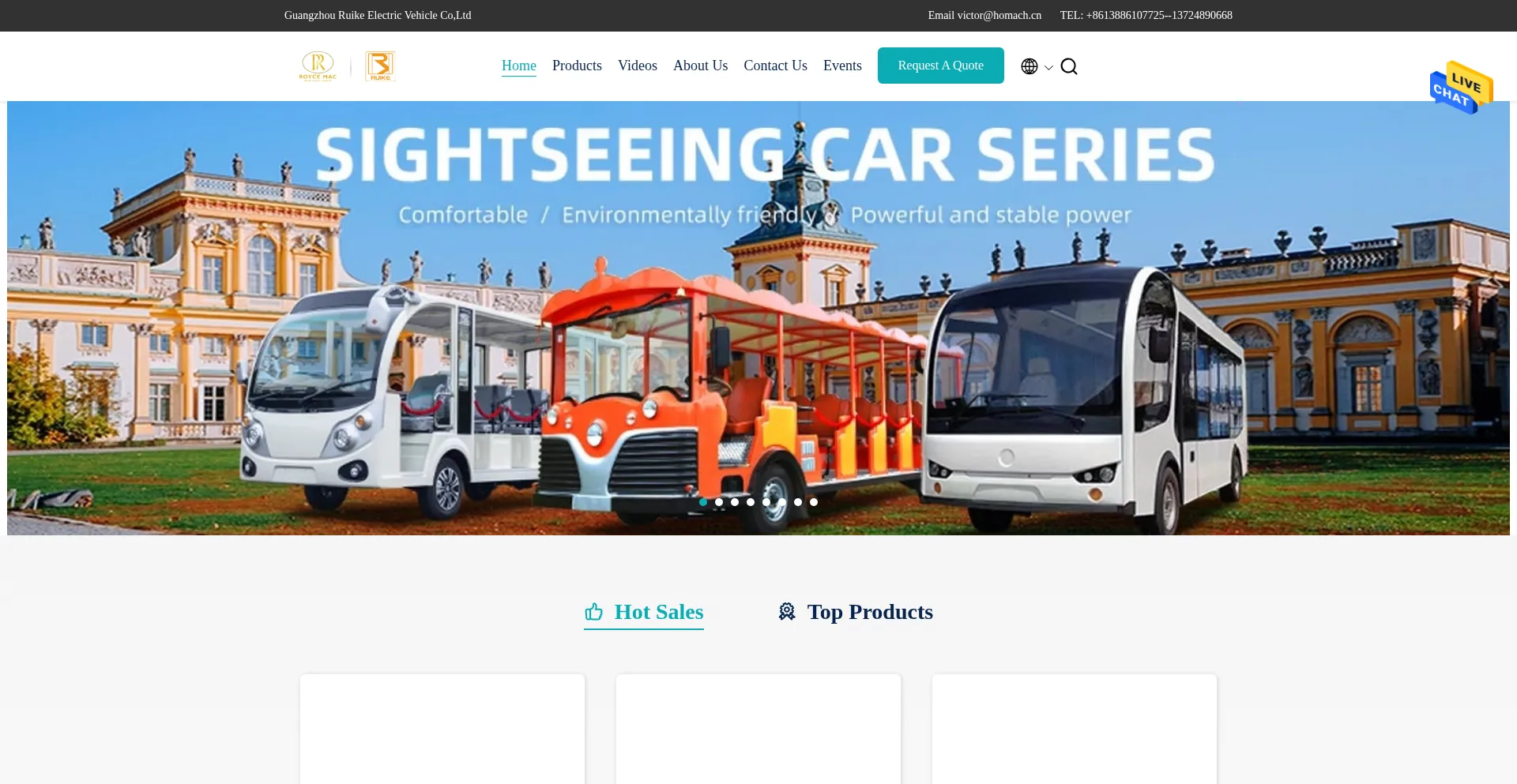 Website screenshot of Electric-sightseeingcar.com