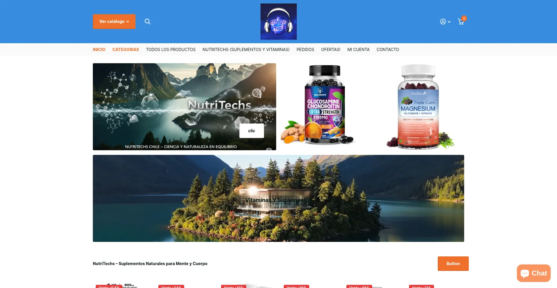 Website screenshot of Electrotechs.cl