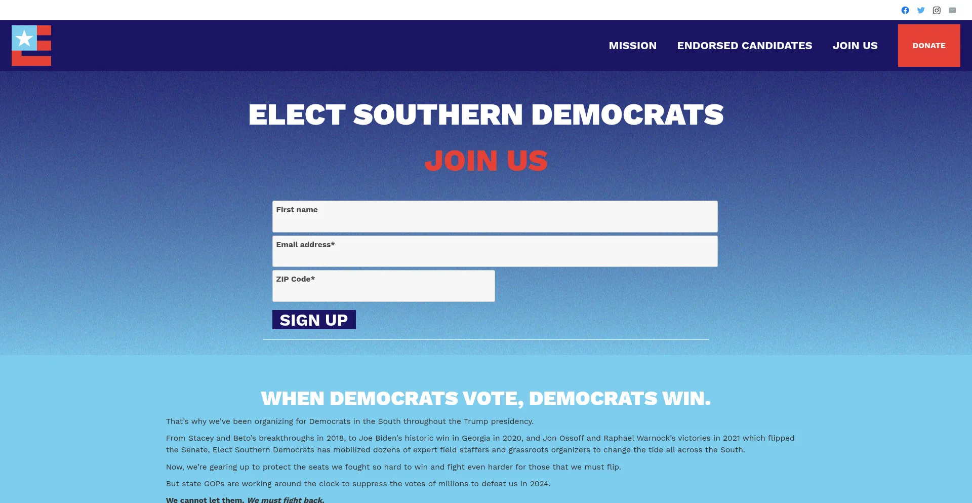 Ist Electsoutherndemocrats.org sicher und vertrauenswürdig?