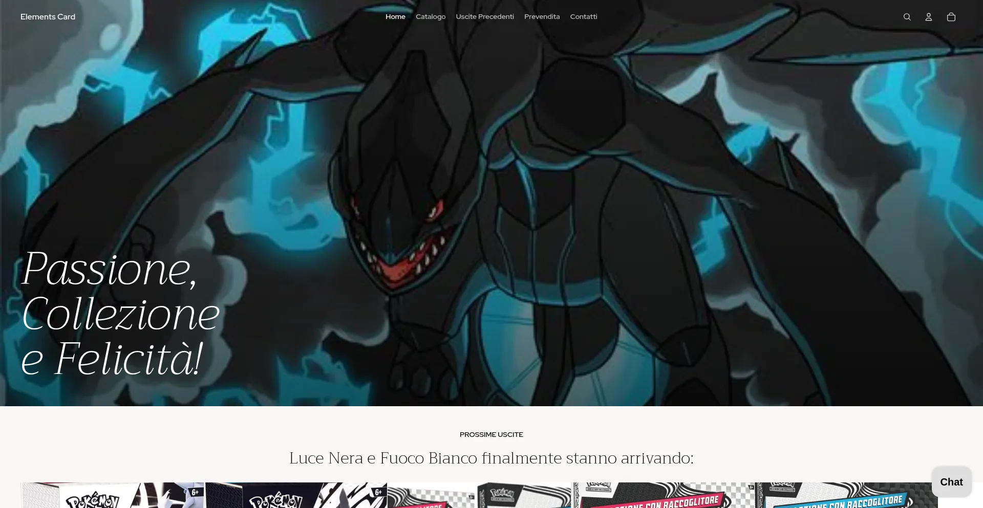 Website screenshot of Elementscard.store