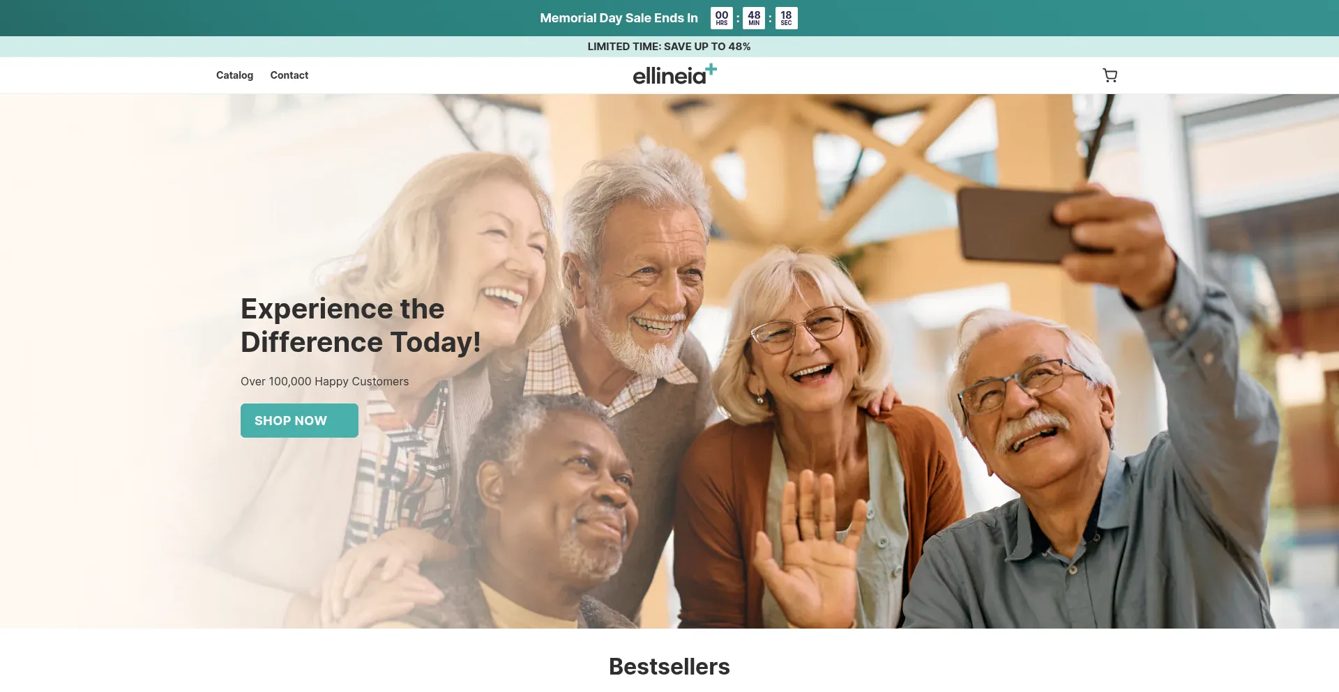 Website screenshot of Ellineia.com