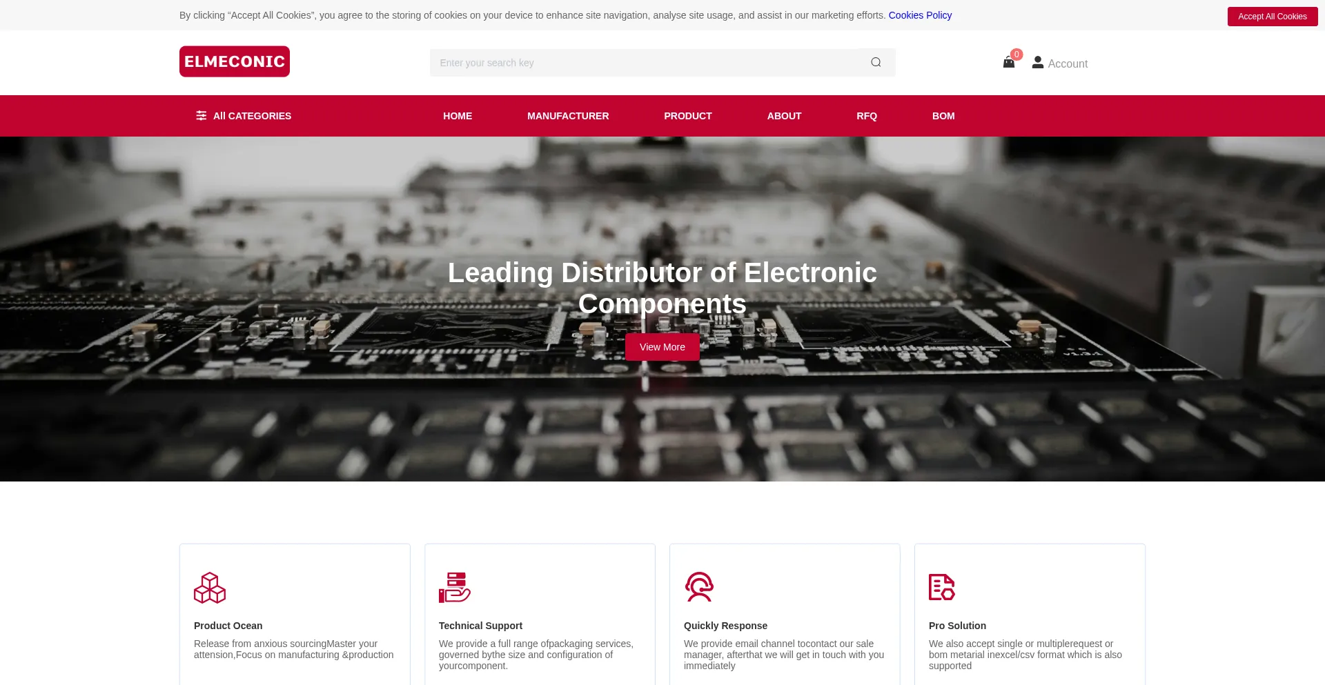 Website screenshot of Elmeconic.com