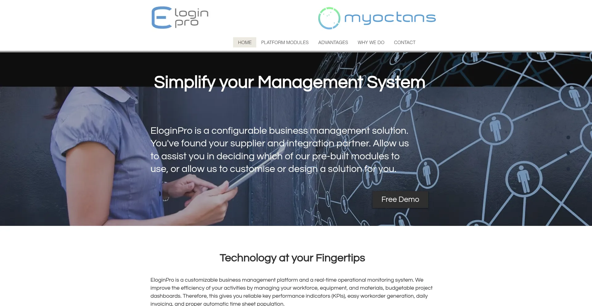 Website screenshot of Eloginprofessional.com