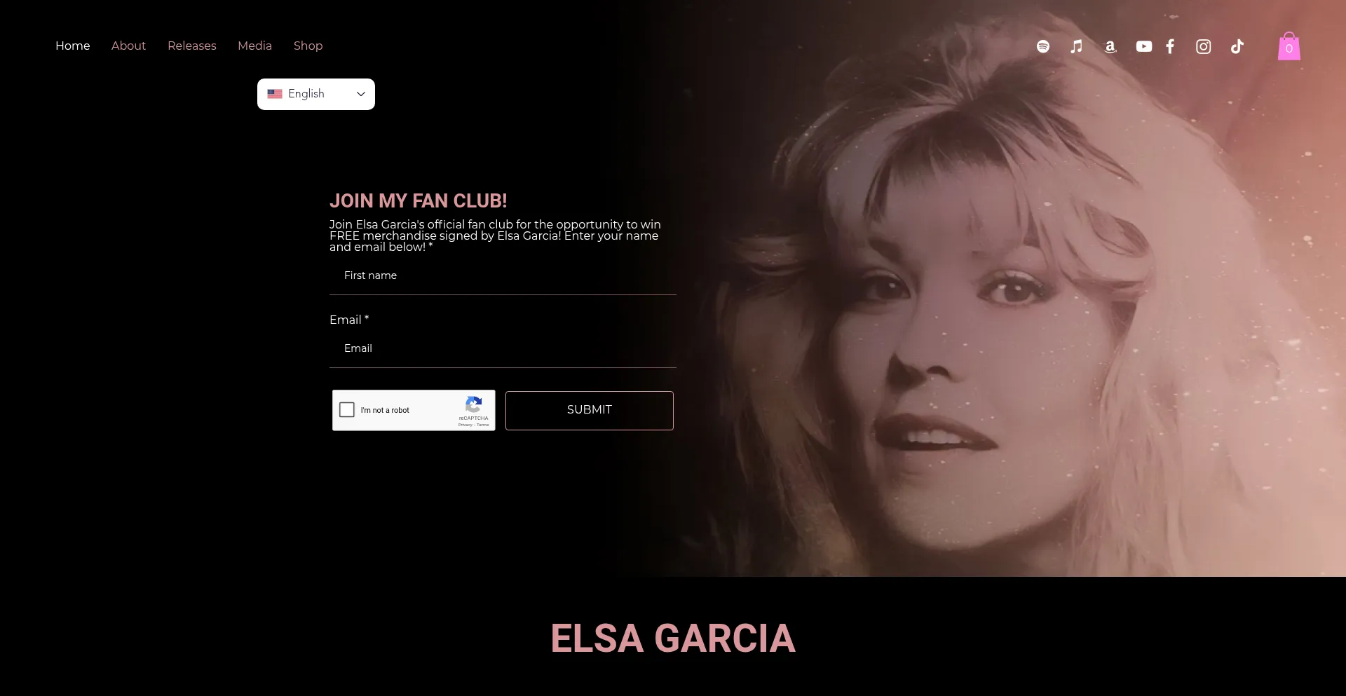 Website screenshot of Elsagarciaofficial.com