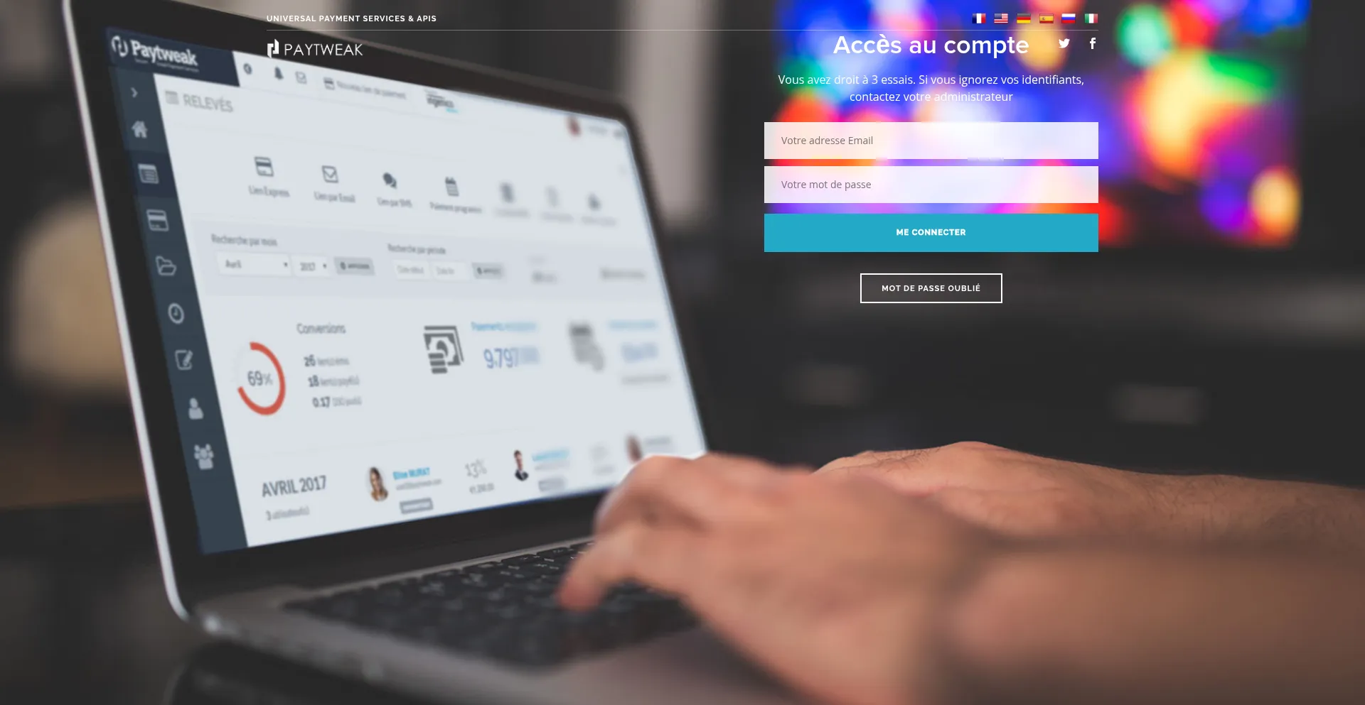Website screenshot of Elsan.paytweak.com