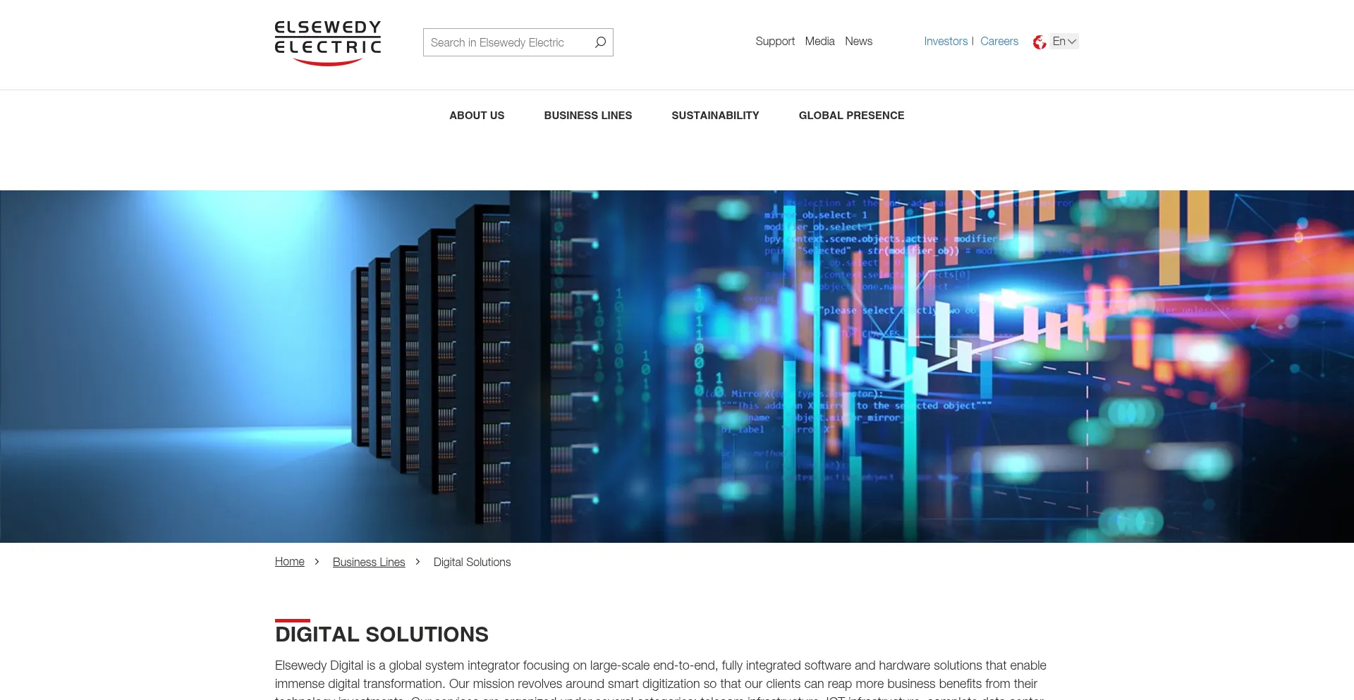 Website screenshot of Elsewedydigital.com