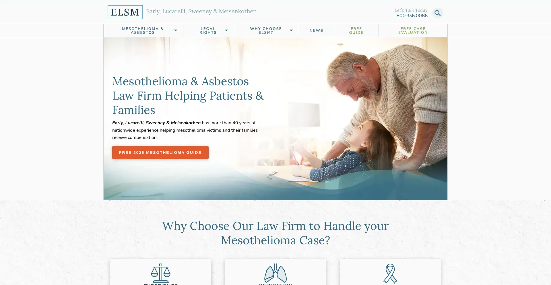 Website screenshot of Elslaw.com