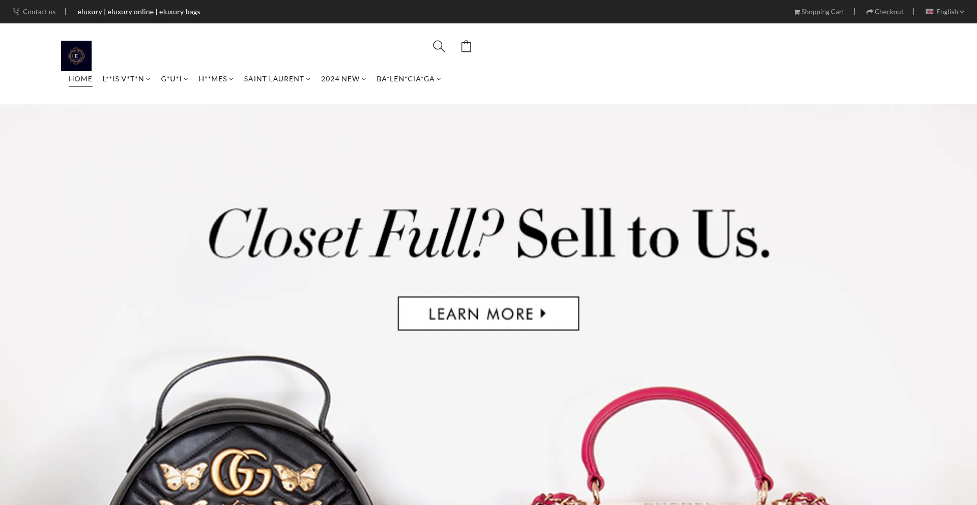 Website screenshot of Eluxurys.shop