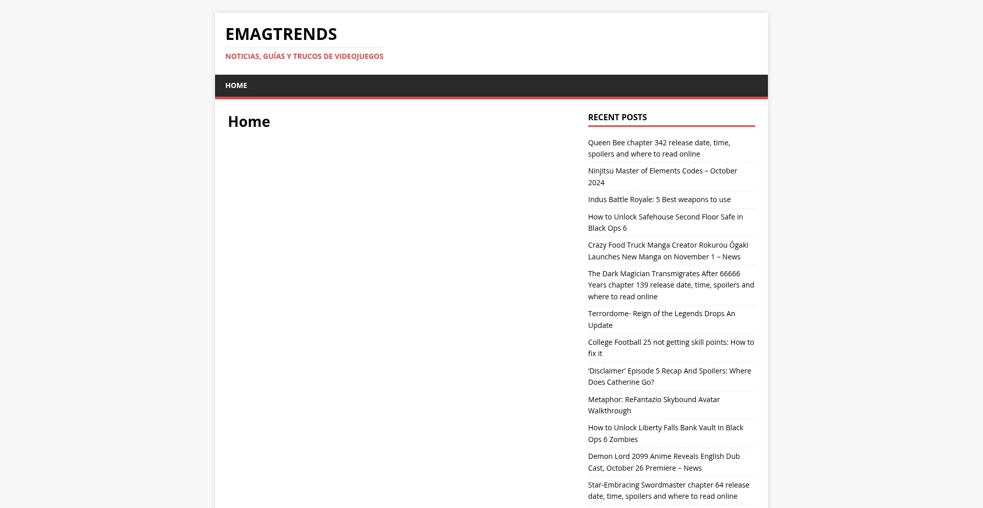 Website screenshot of Emagtrends.com
