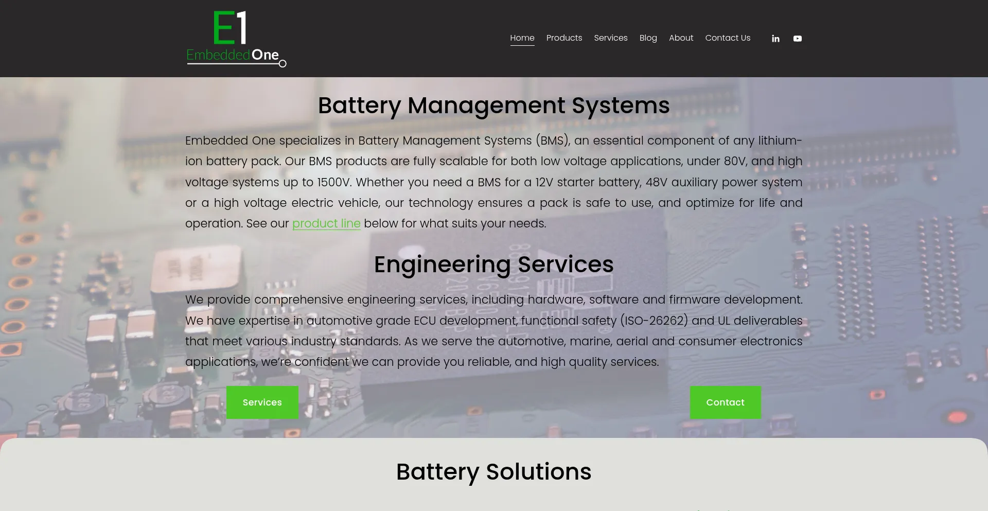 Website screenshot of Embeddedone.com