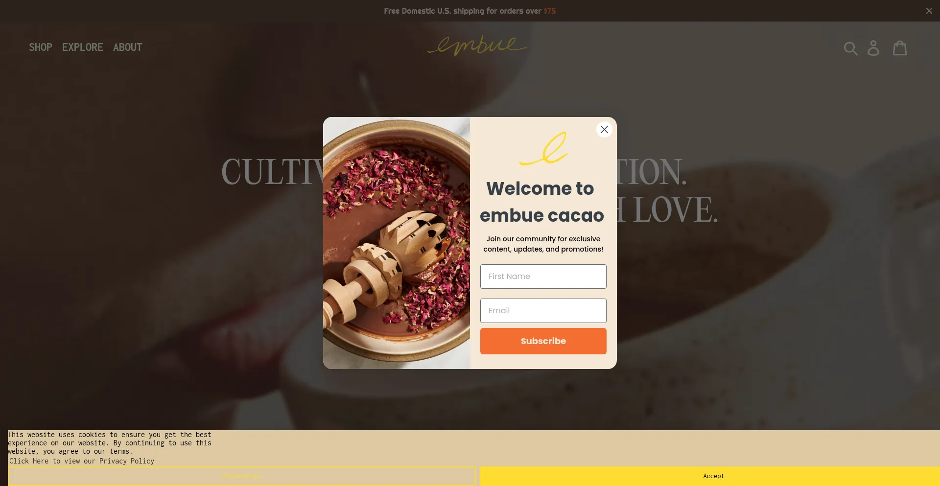 Website screenshot of Embuecacao.com