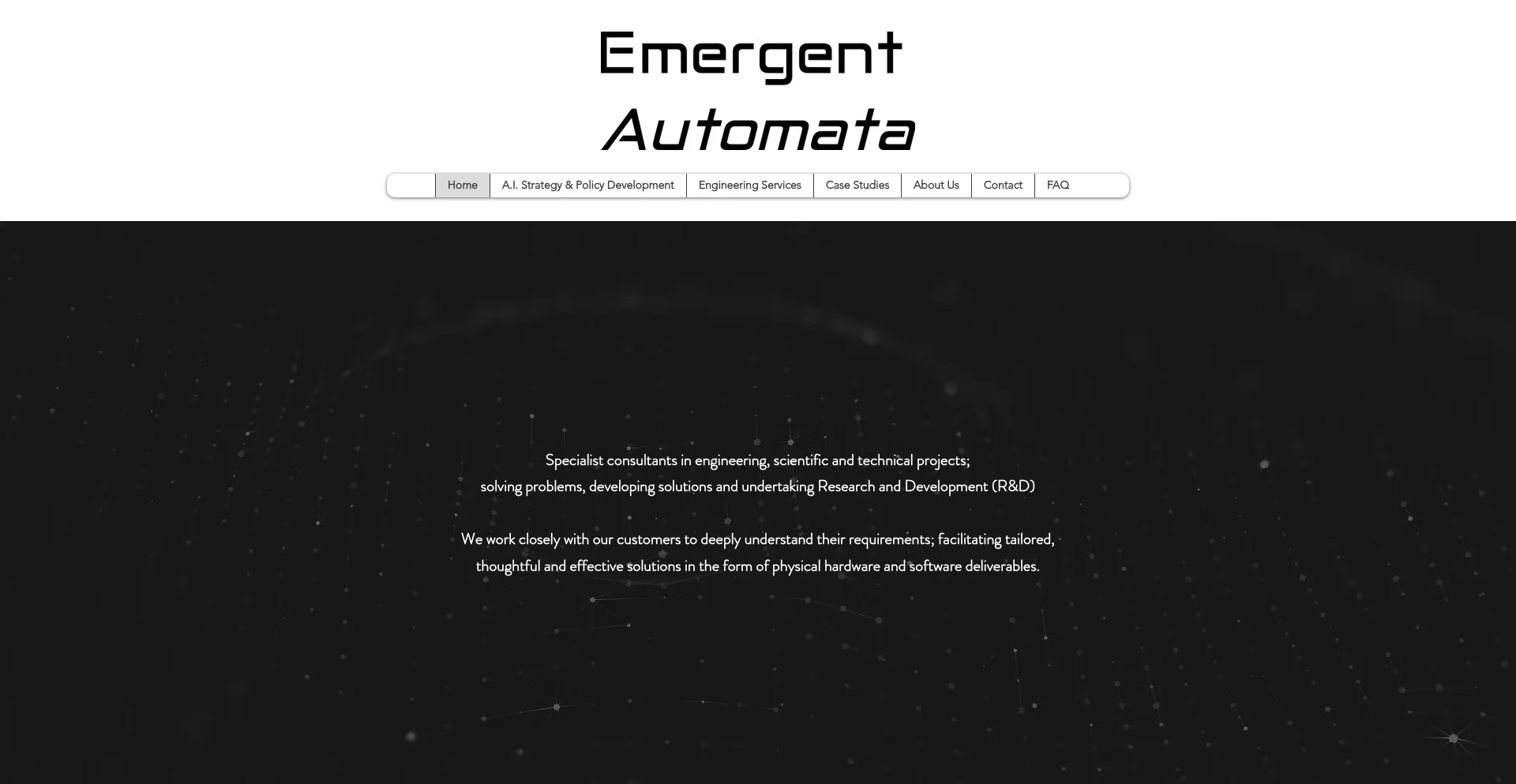 Website screenshot of Emergentautomata.com