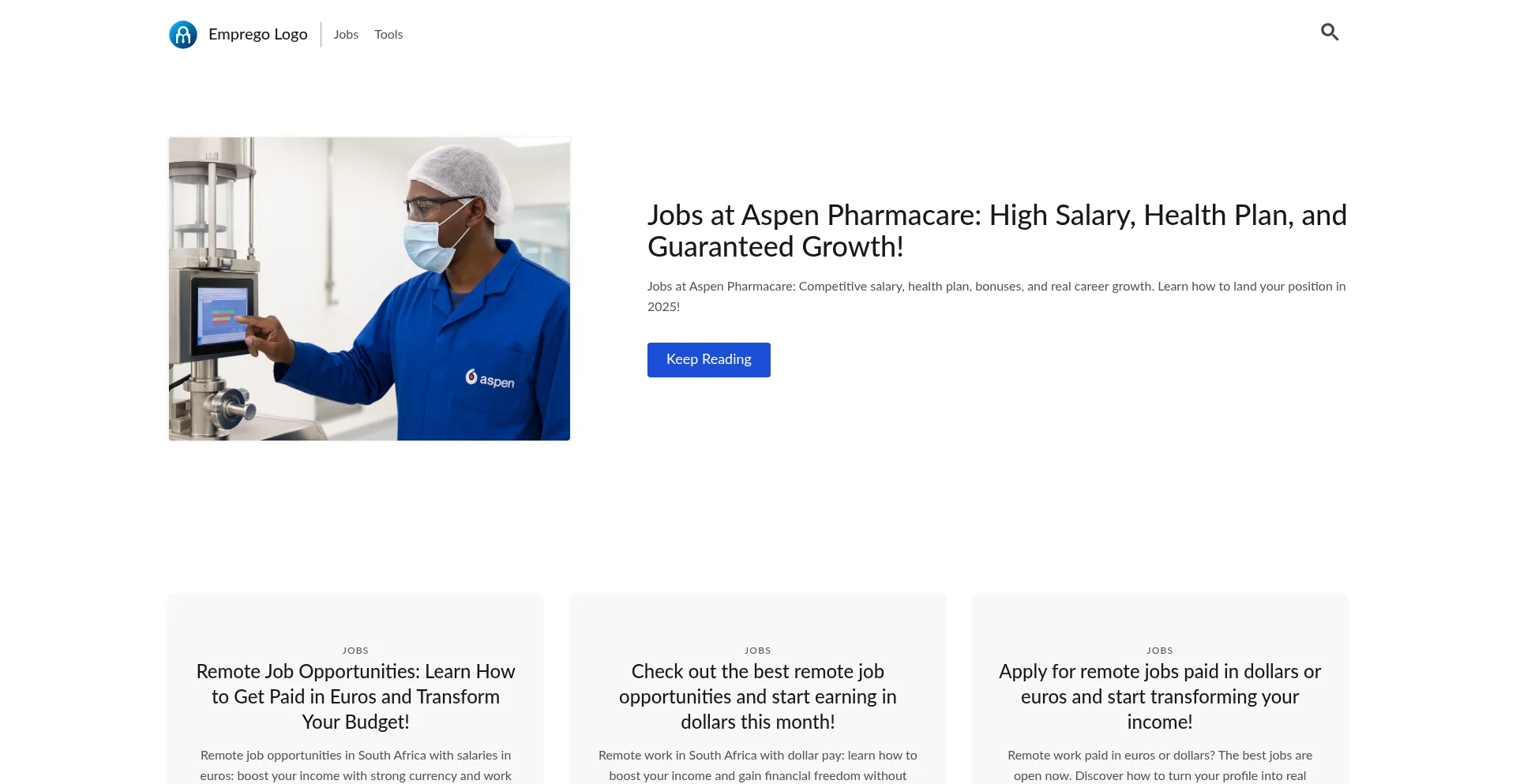 Website screenshot of Empregologo.com