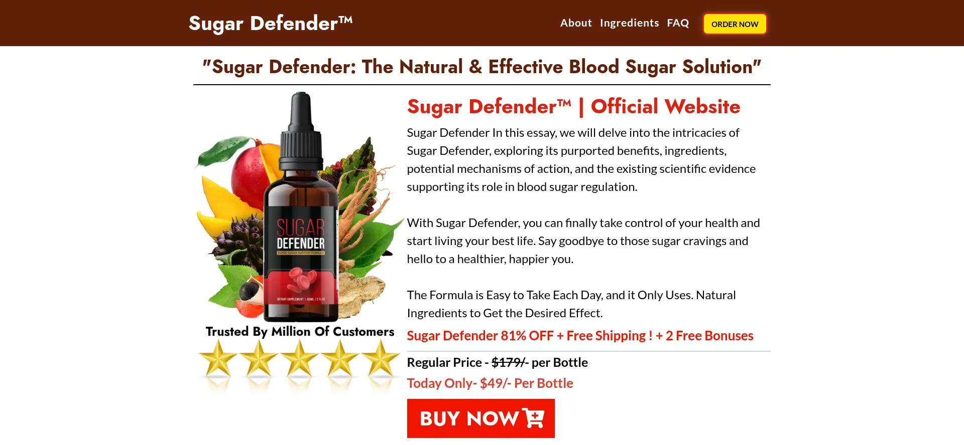 Website screenshot of En-us-sugardefennder.com
