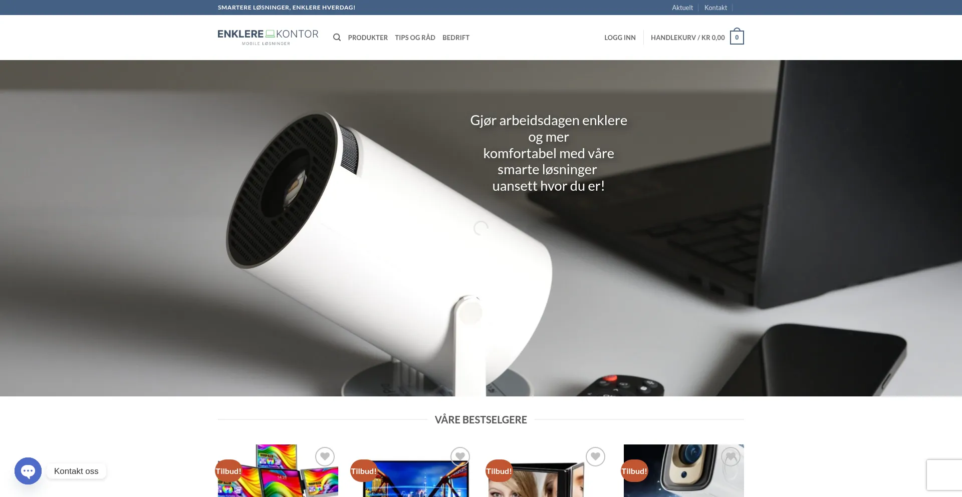 Website screenshot of Enklerekontor.no